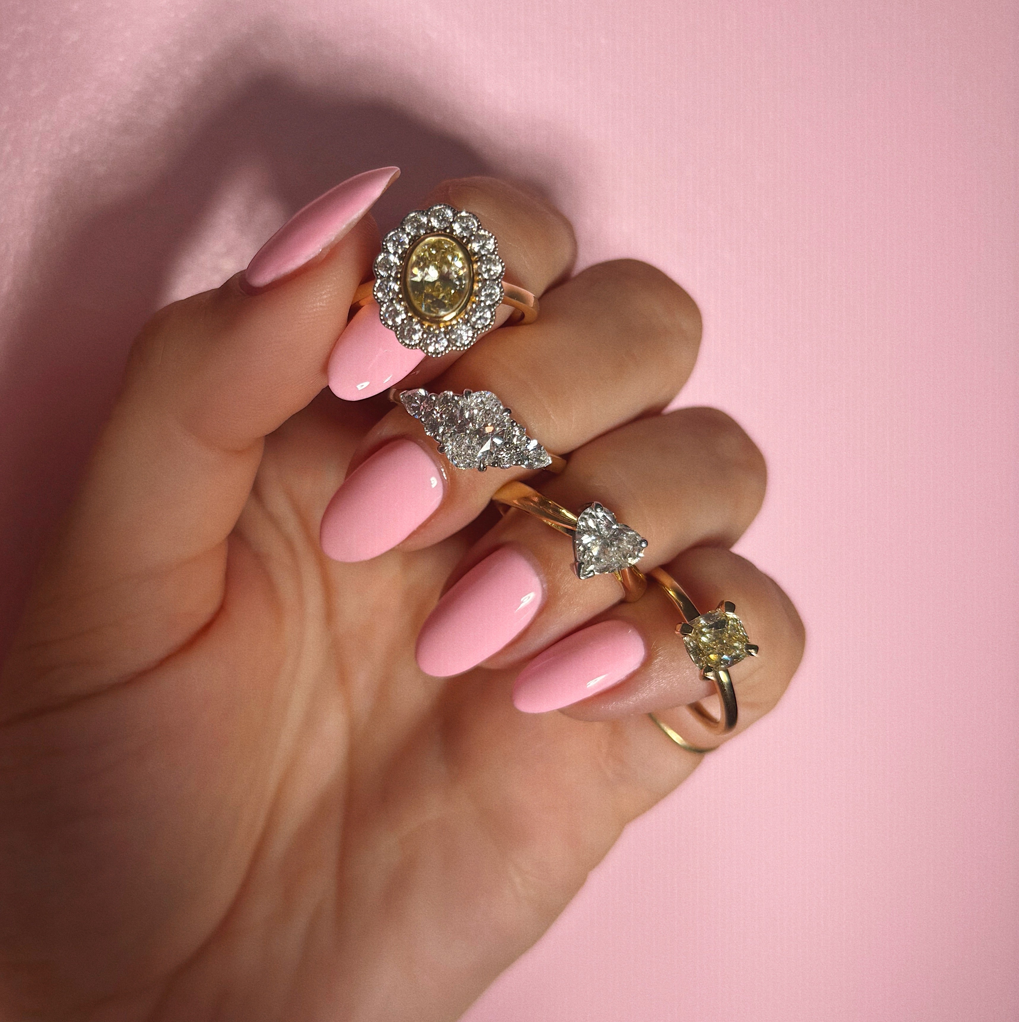 18ct gold diamond cluster ring with a 1ct centre stone (made to order)