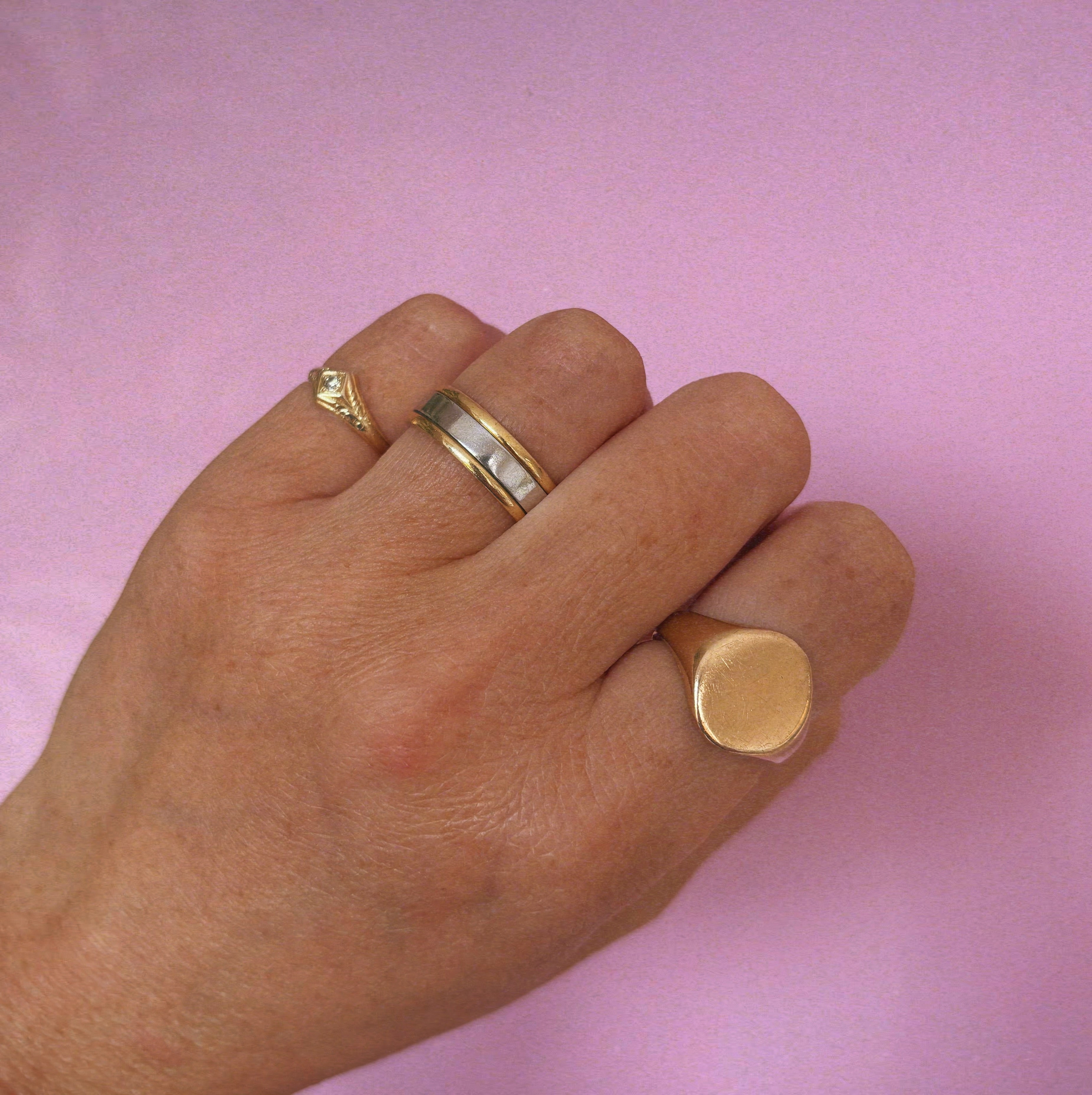 18ct gold and platinum two tone band