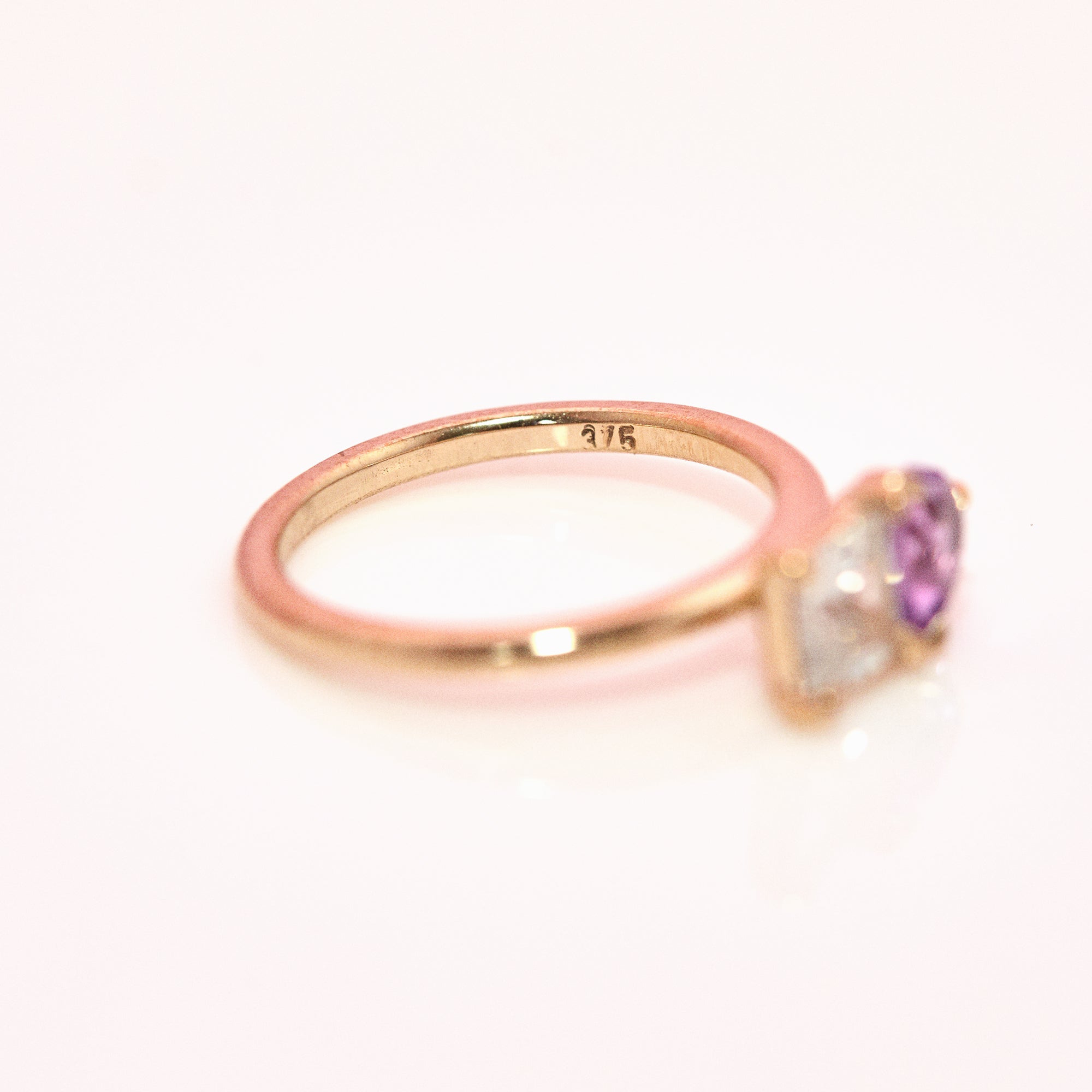 9ct gold ‘toi et moi’ amethyst and white sapphire ring (made to order)