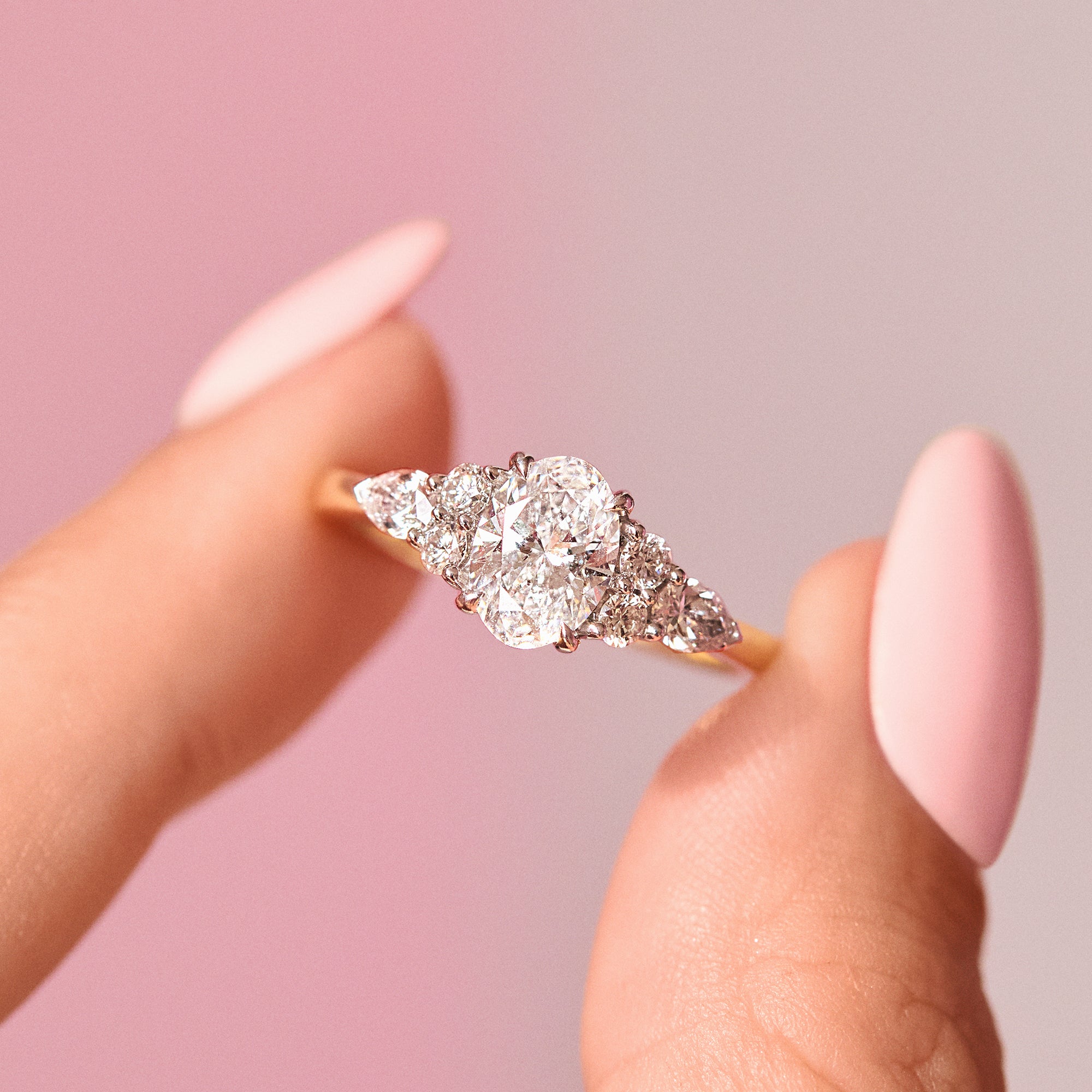 18ct gold diamond cluster ring with a 1ct centre stone (made to order)