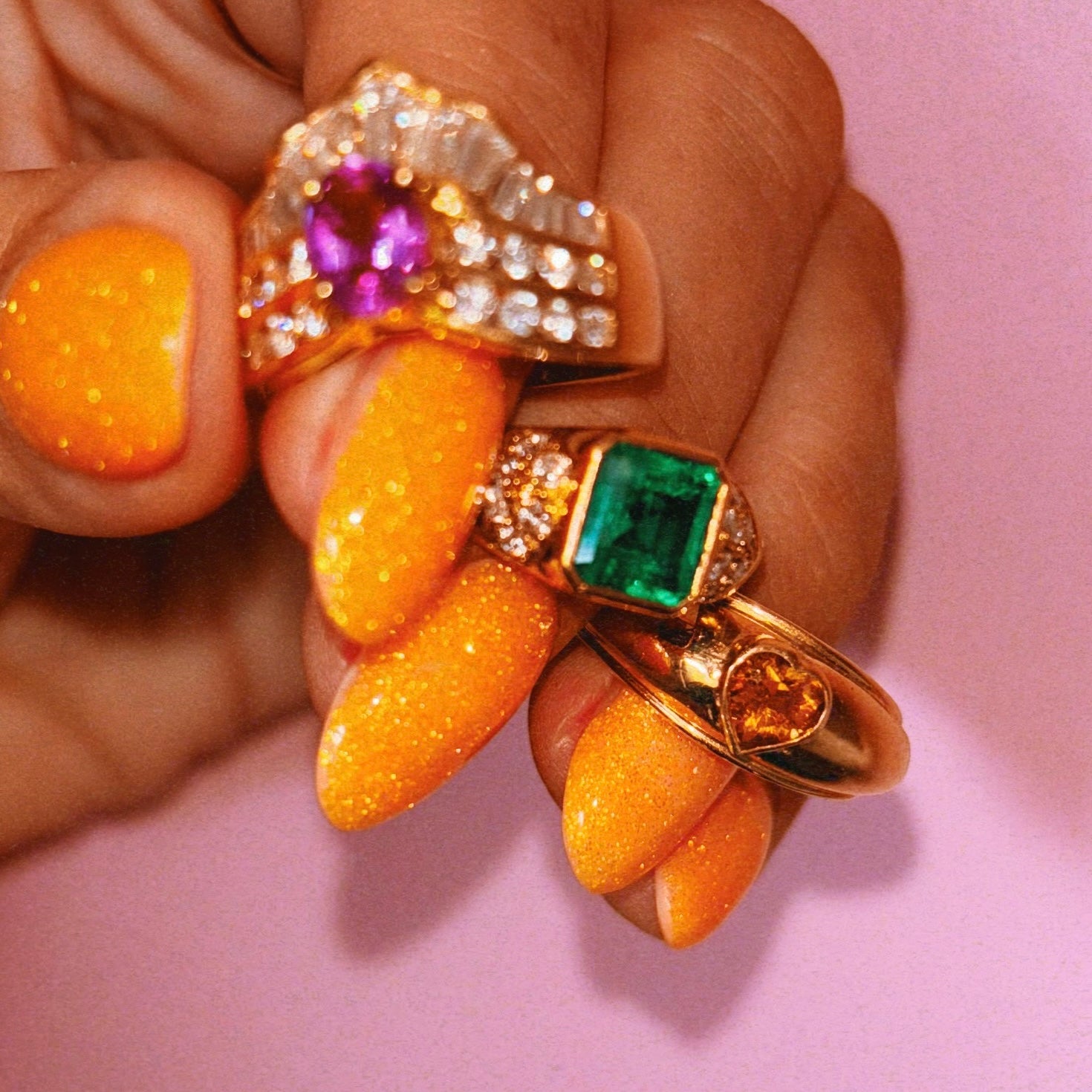 18ct gold emerald and diamond ring