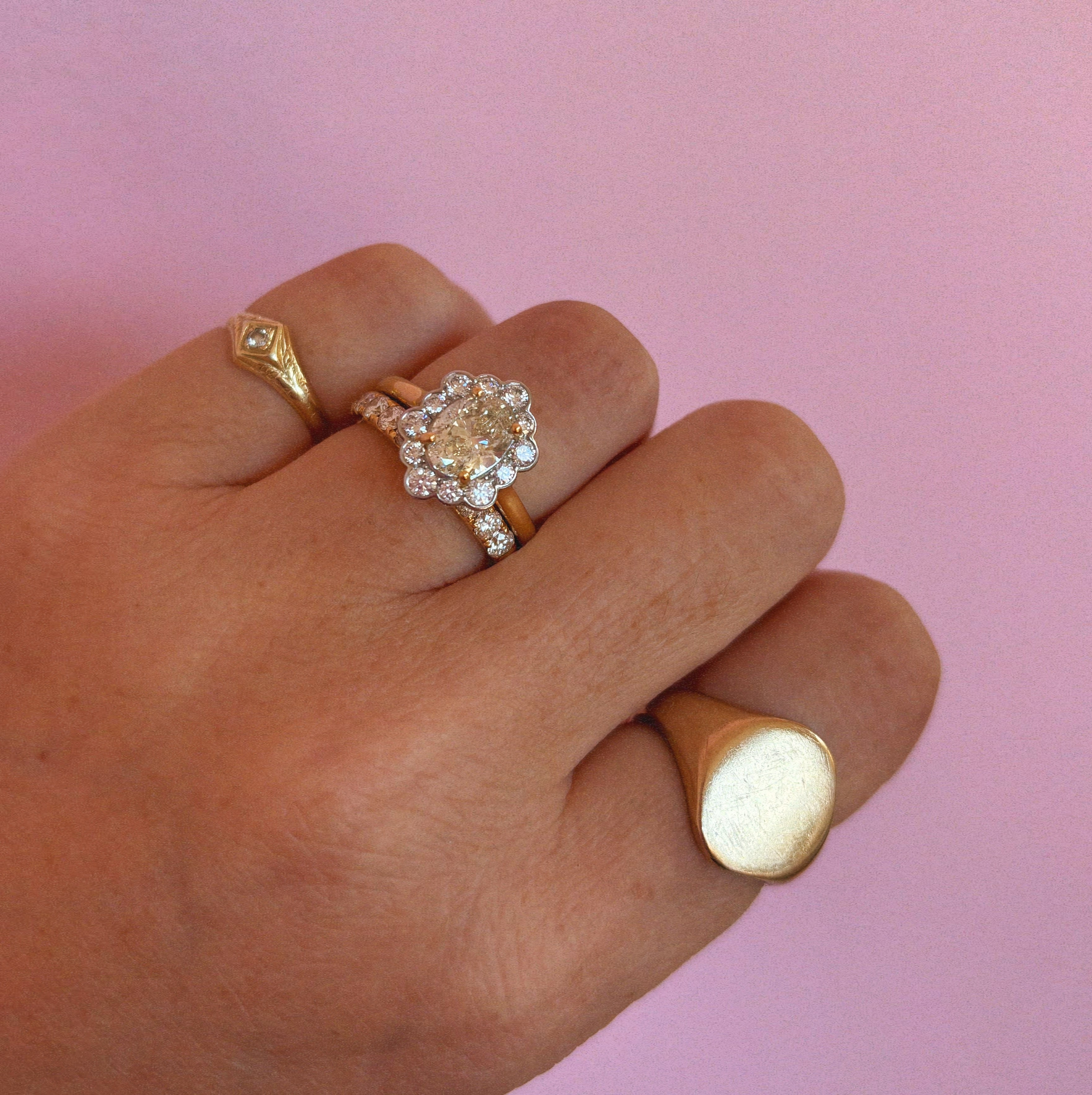 18ct gold 0.75ct diamond half-eternity ring