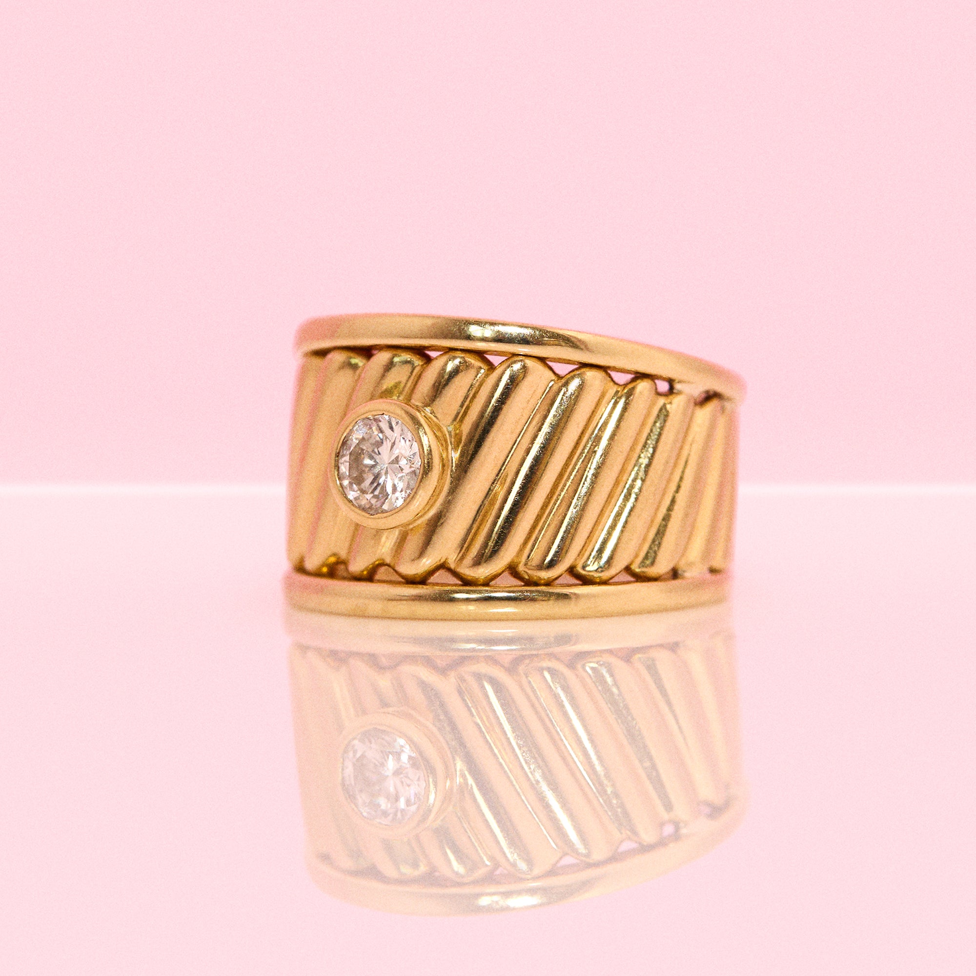 18ct gold 0.40ct diamond chunky ring