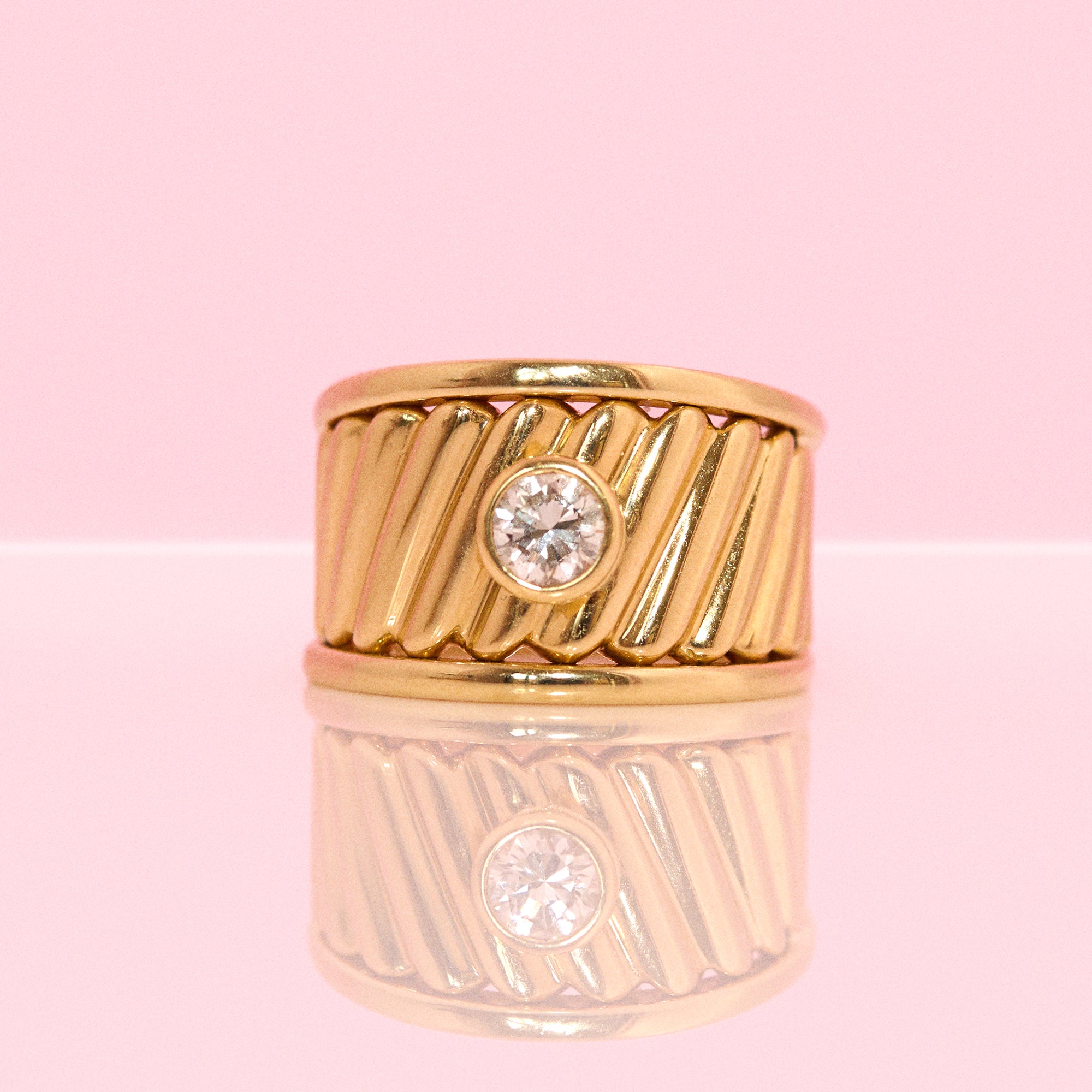 18ct gold 0.40ct diamond chunky ring