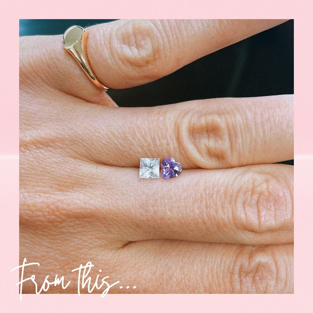 9ct gold ‘toi et moi’ amethyst and white sapphire ring (made to order)