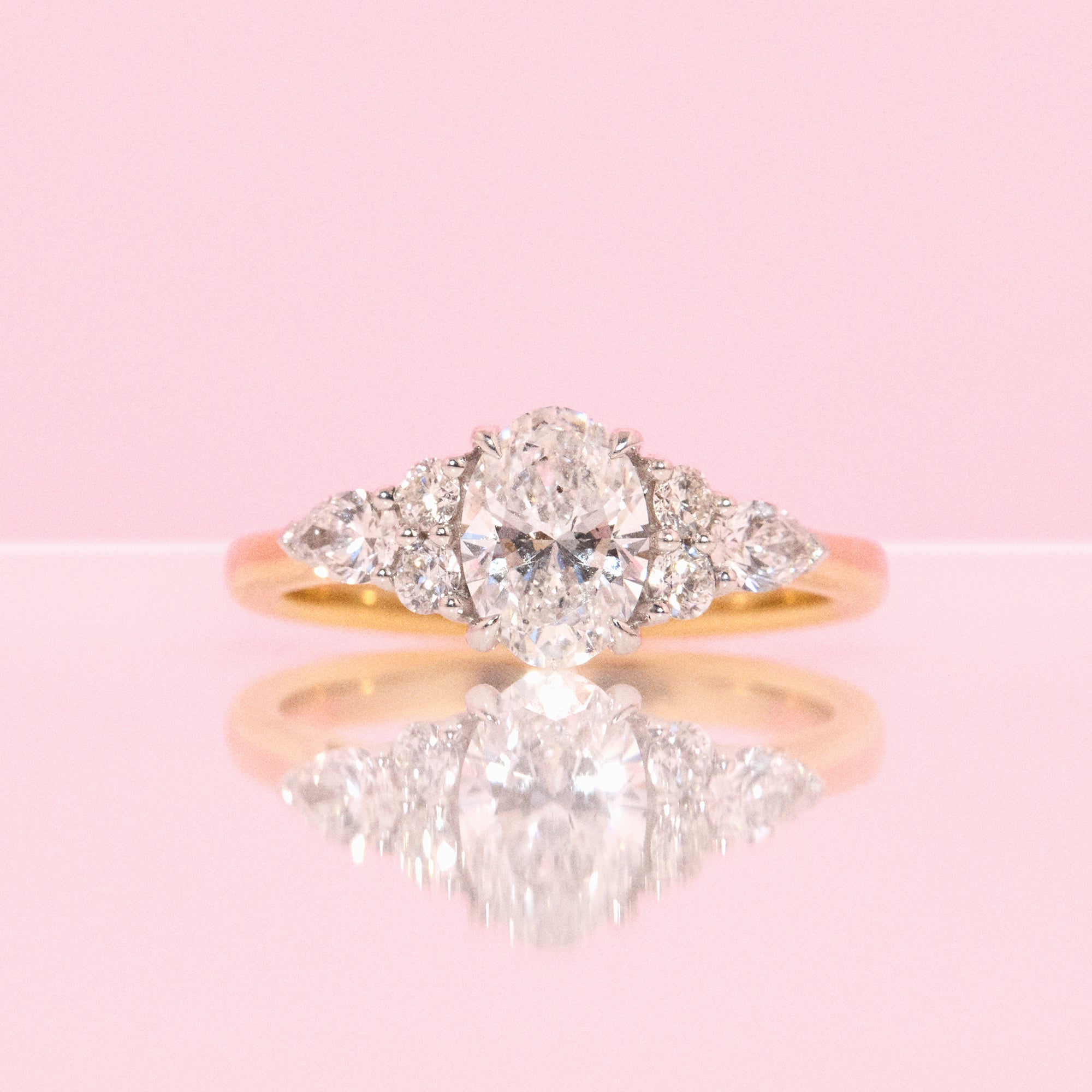 18ct gold diamond cluster ring with a 1ct centre stone (made to order)