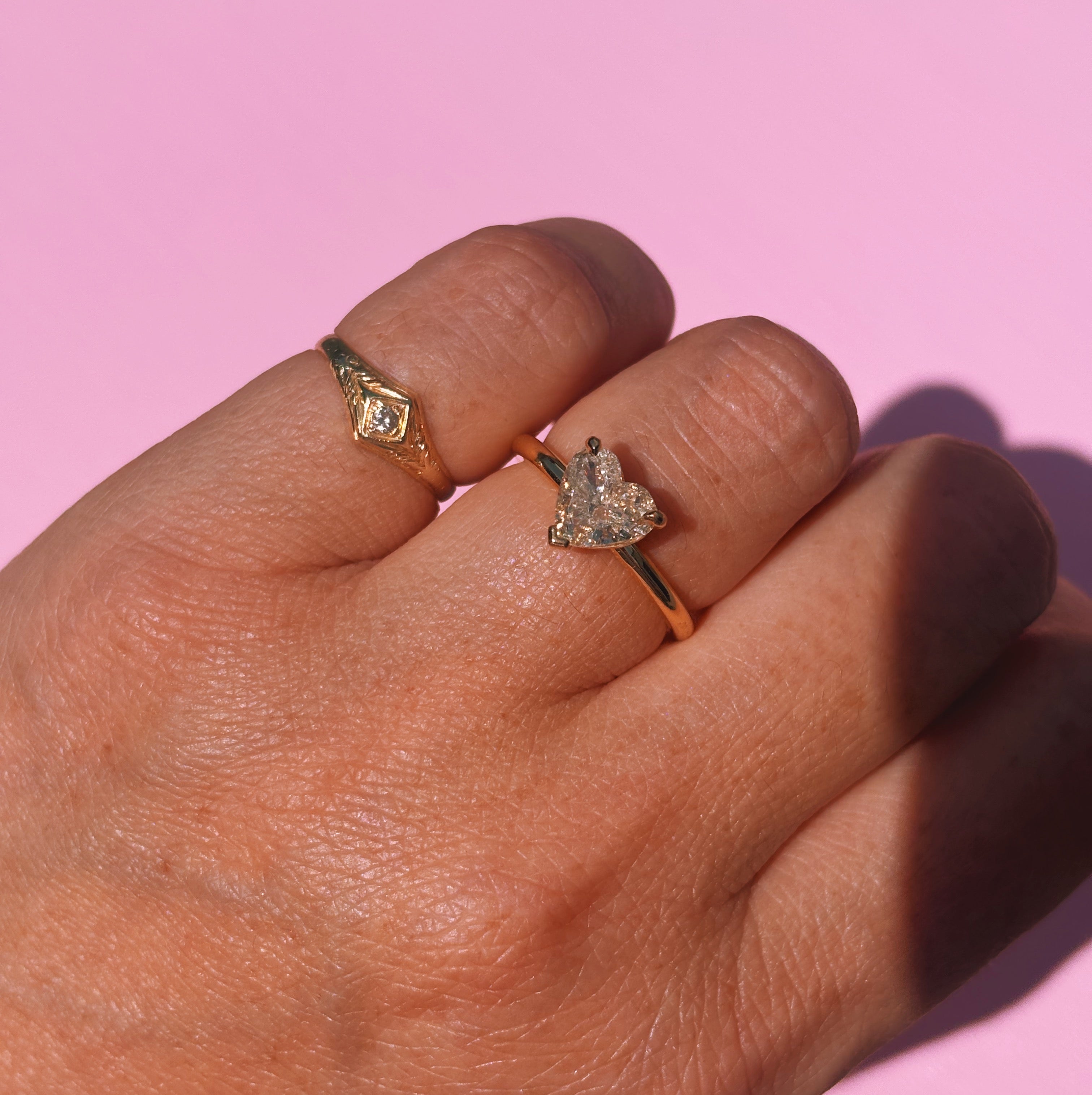 18ct gold 1.05ct heart-shaped diamond ring