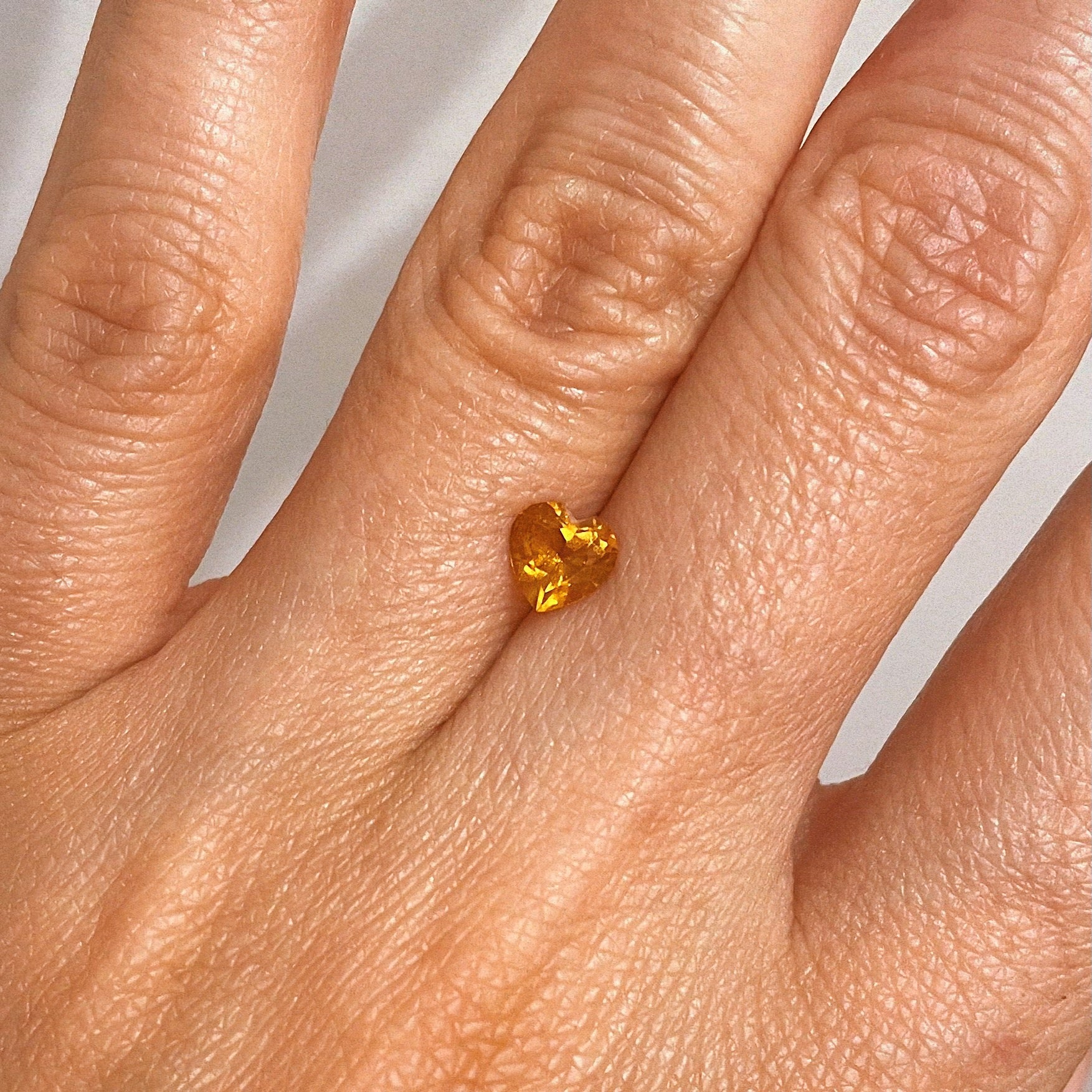 9ct gold double bezel set heart-shaped citrine ring