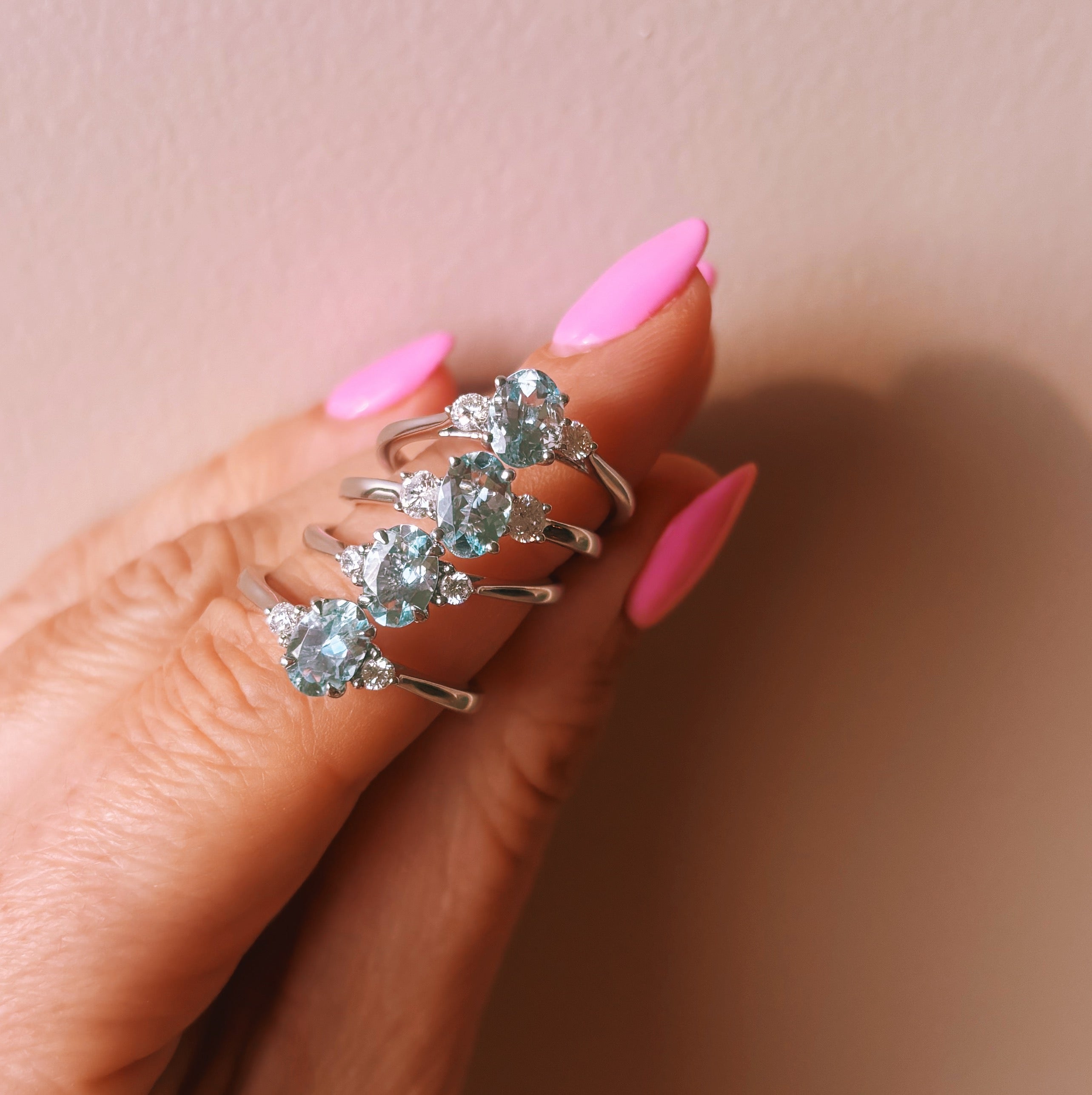 Platinum 0.61ct aquamarine and 0.10ct diamond ring