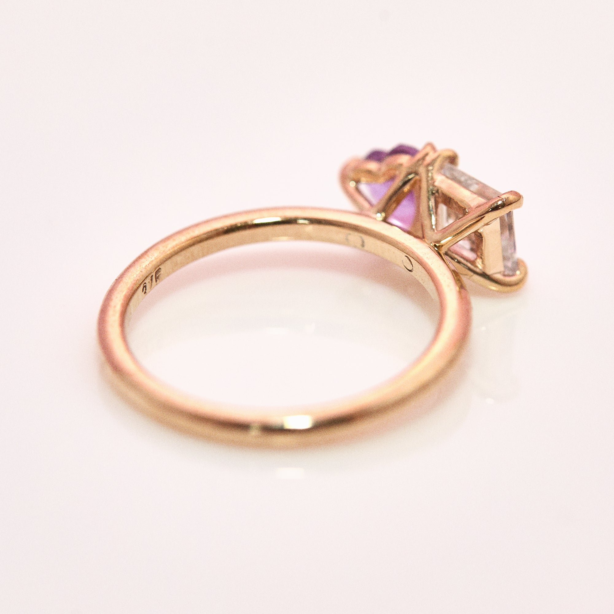 9ct gold ‘toi et moi’ amethyst and white sapphire ring (made to order)