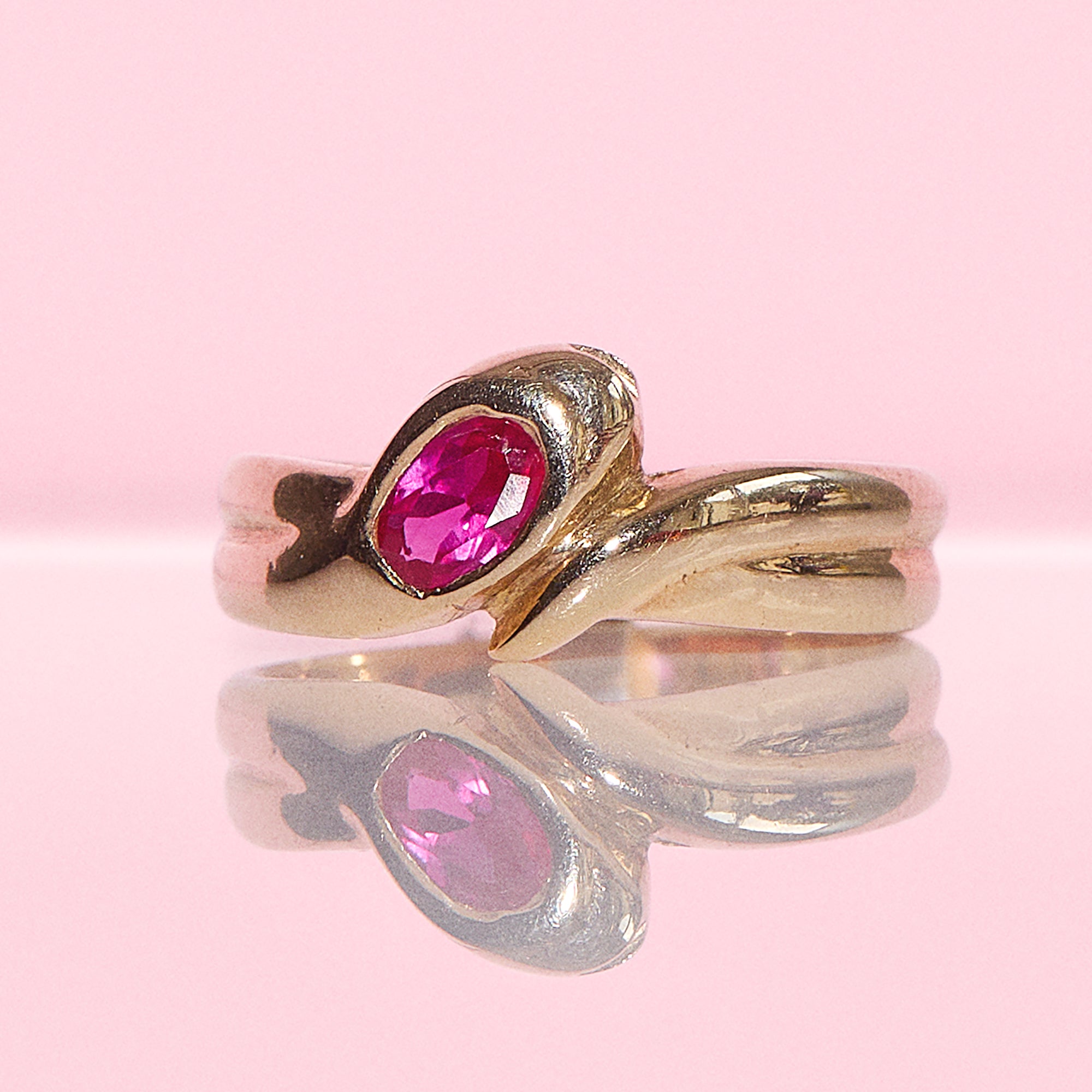 18ct gold ruby snake Edwardian ring