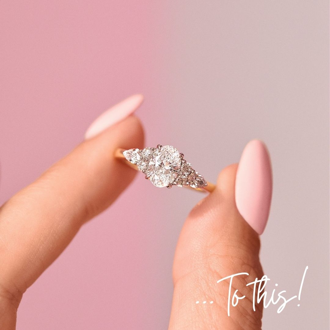 18ct gold diamond cluster ring with a 1ct centre stone (made to order)