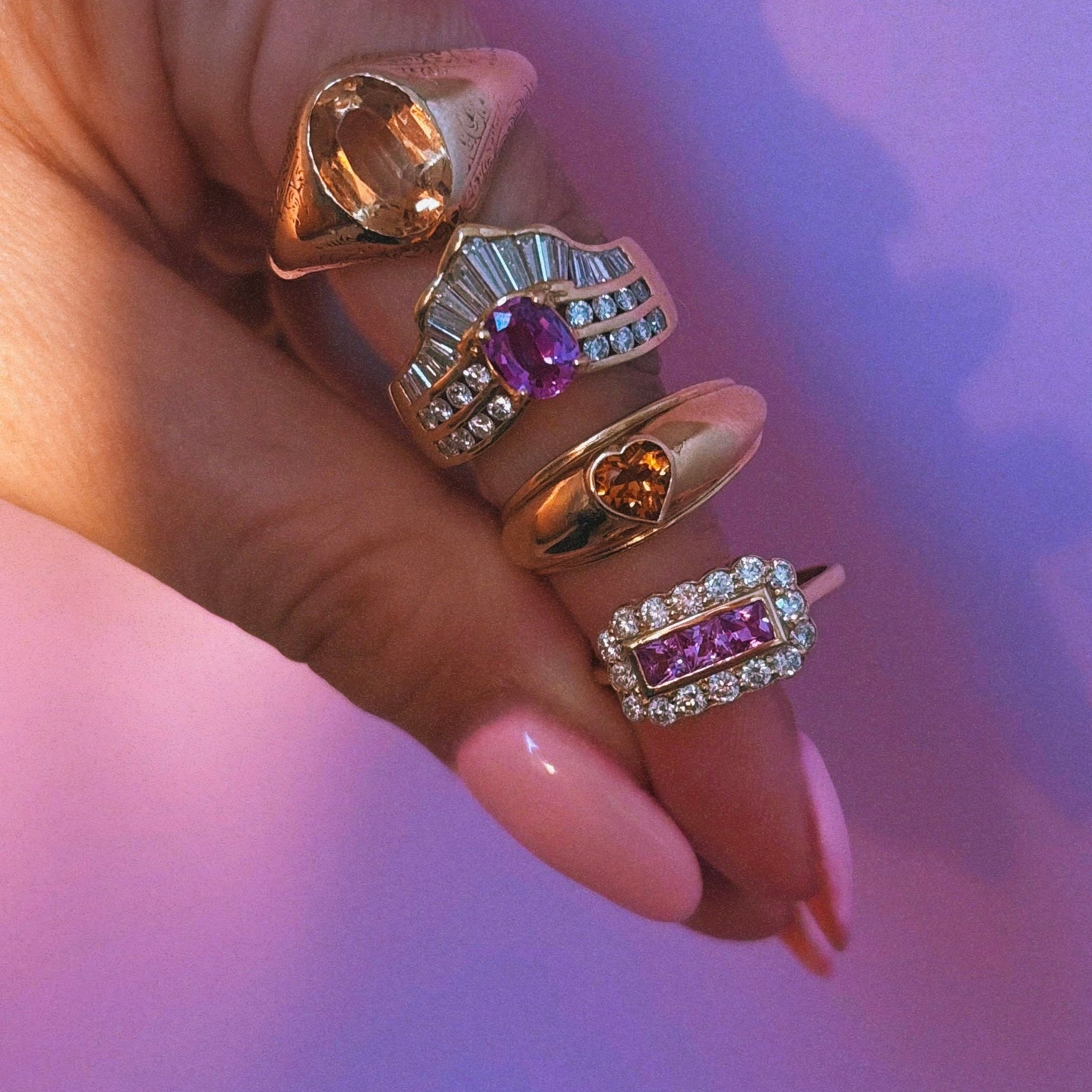 18ct gold 1.93ct pink sapphire and diamond three stone ring (made to order)