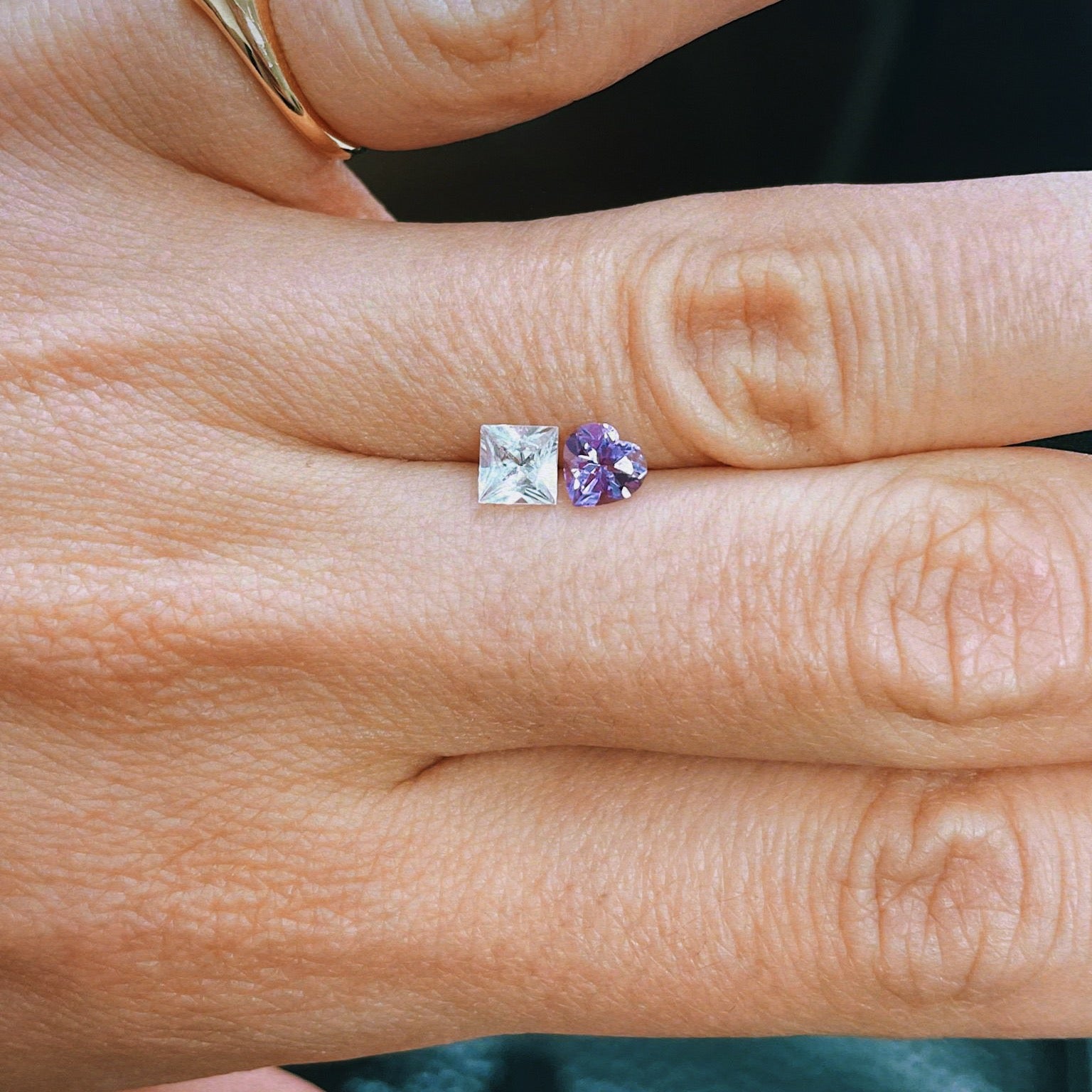 9ct gold ‘toi et moi’ amethyst and white sapphire ring (made to order)