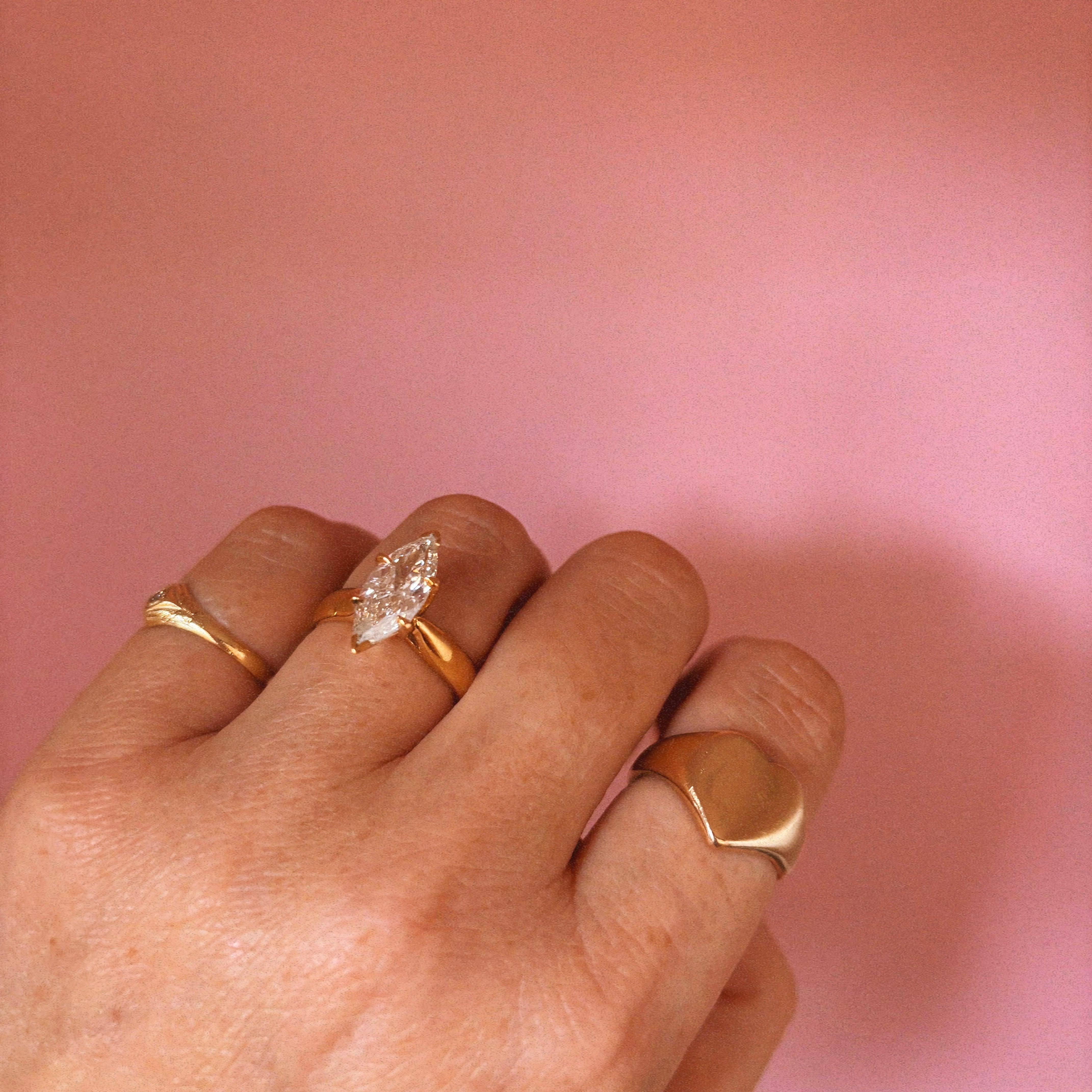 14ct gold 1.76ct marquise cut diamond ring