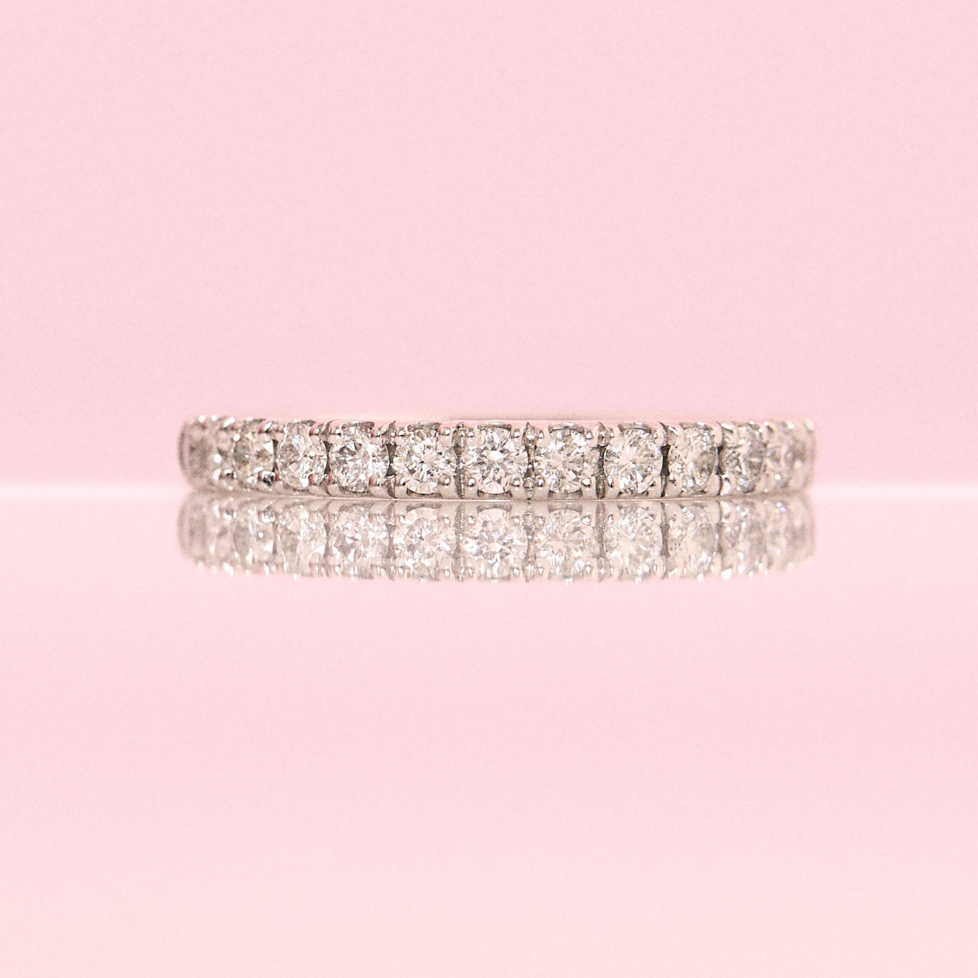 Platinum 0.45ct half-eternity diamond ring (made to order)