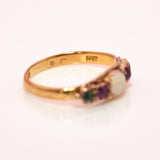 22ct gold opal, peridot and ruby ring