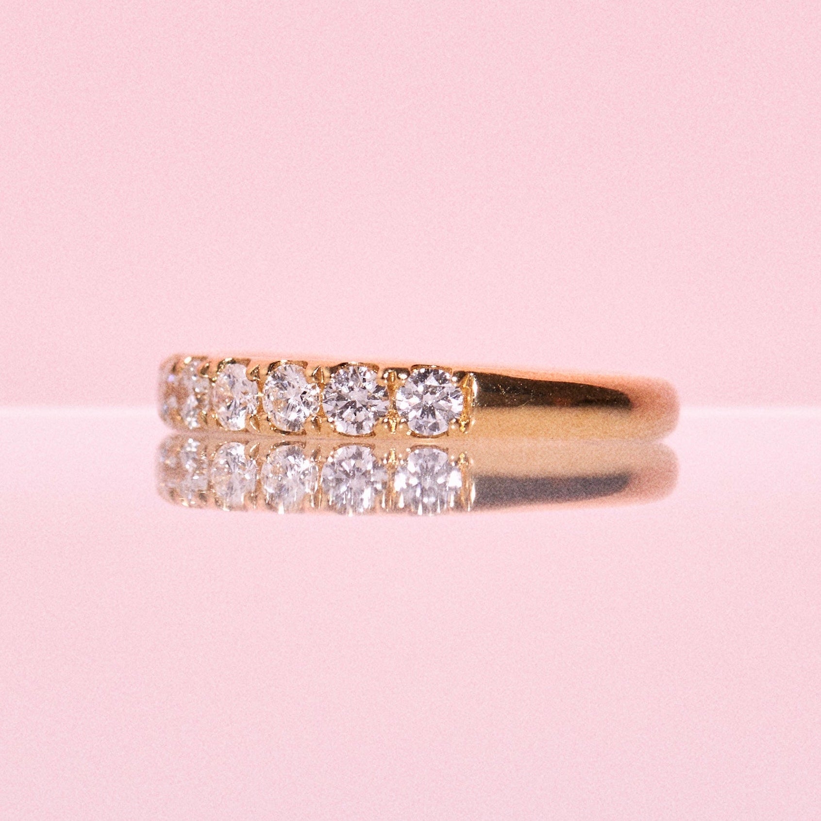 18ct gold 0.75ct diamond half-eternity ring