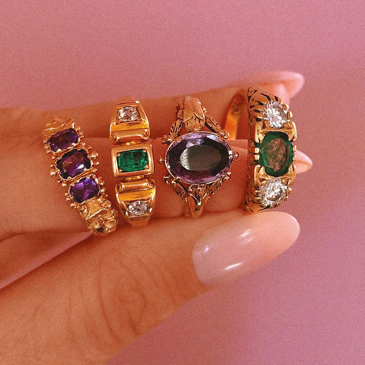 18ct gold emerald and diamond ring