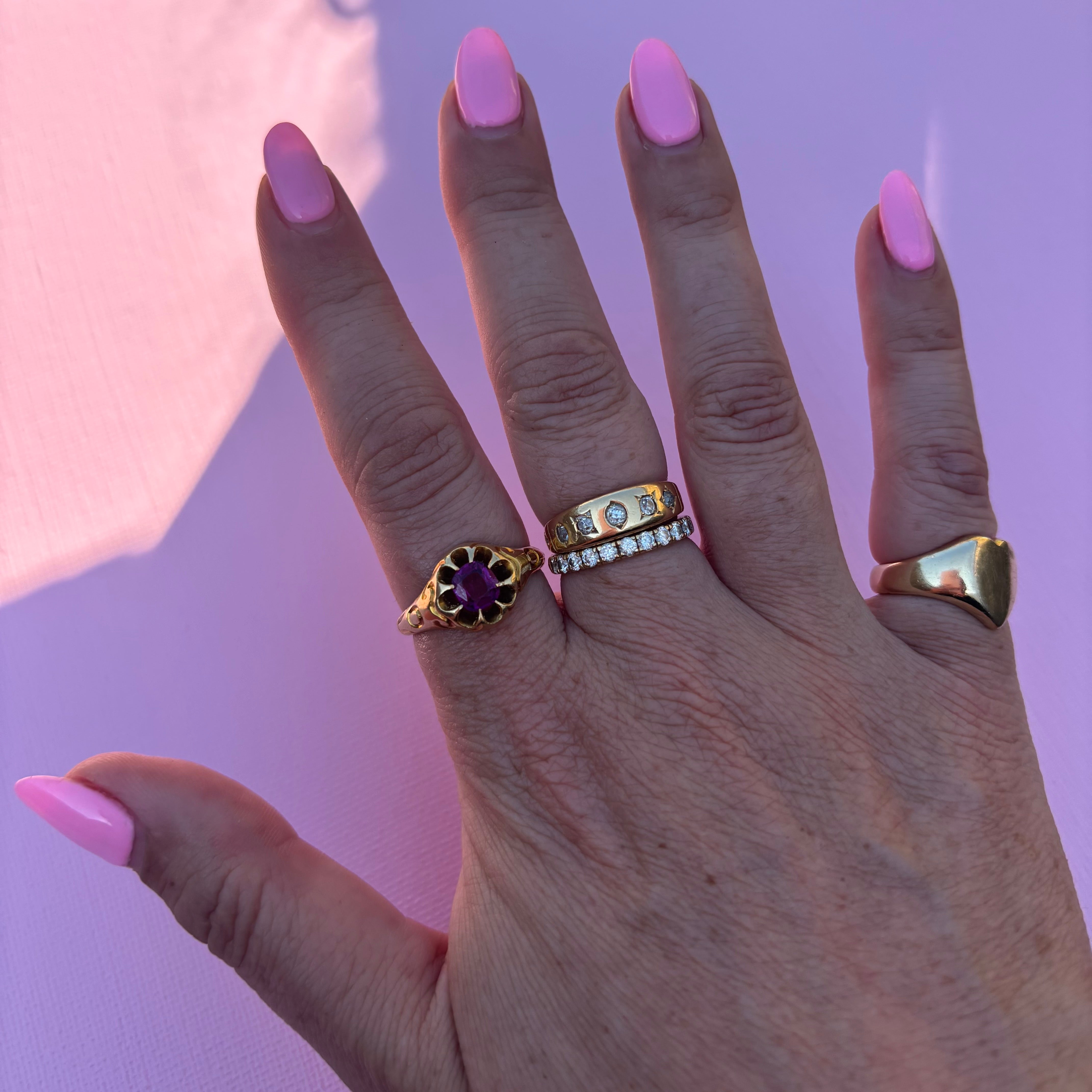 18ct gold rhodolite garnet buttercup ring