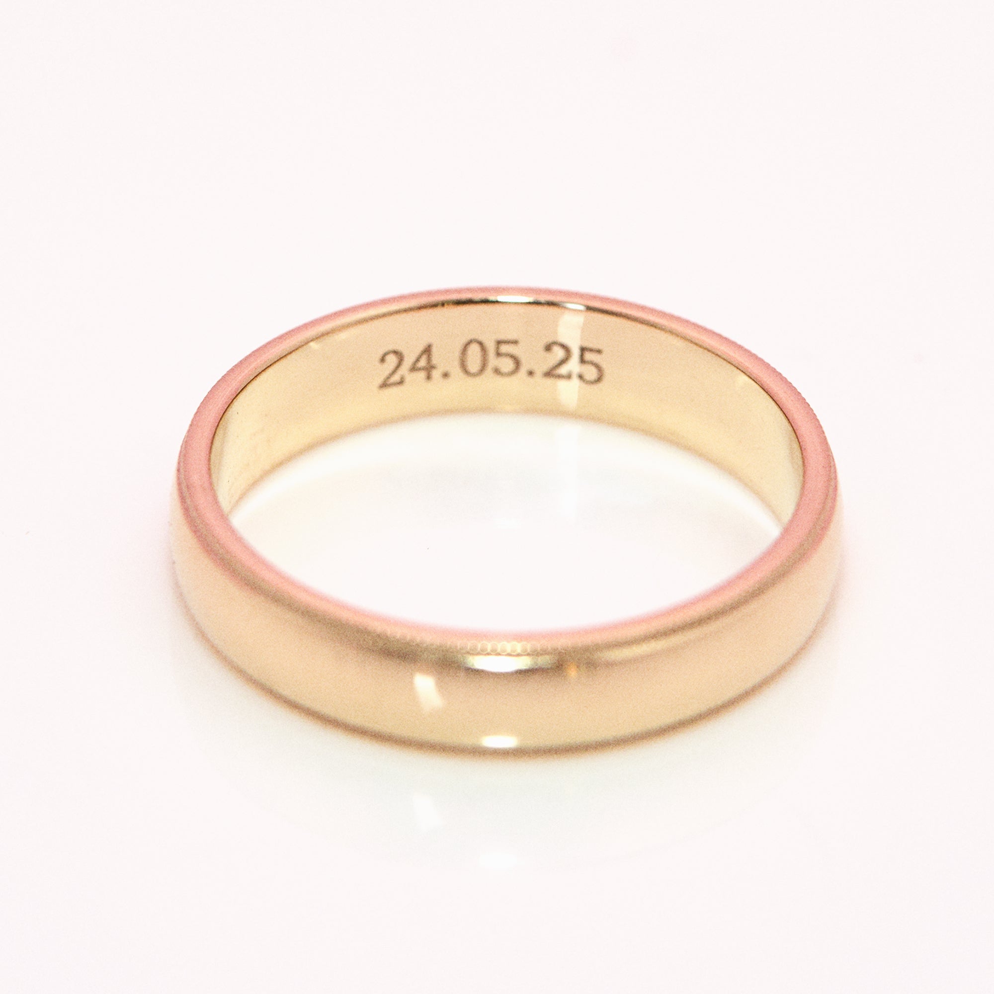 9ct gold mens beaded edge 5mm ring (made to order)