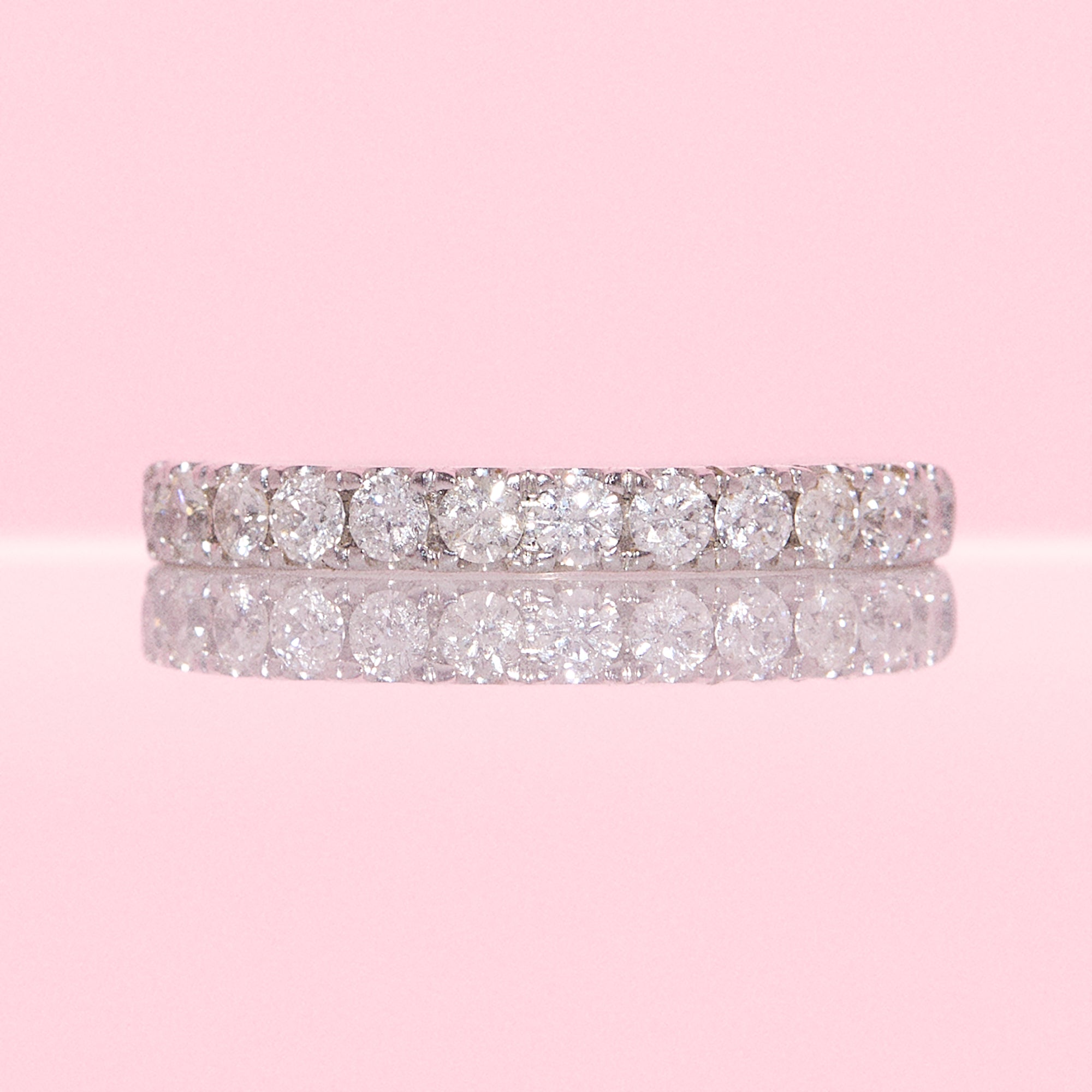 18ct white gold 0.51ct diamond half-eternity ring (made to order)