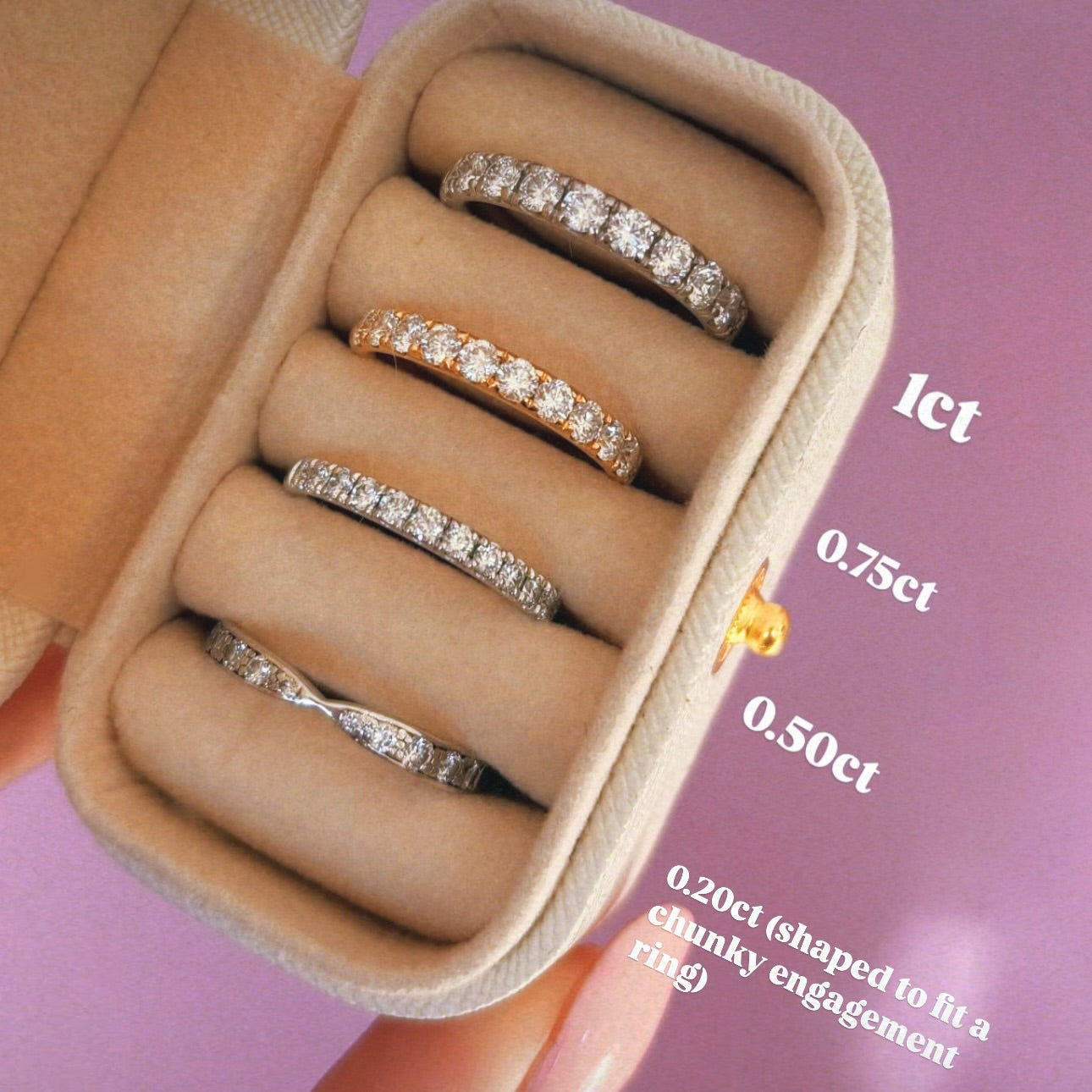 Platinum 0.75ct diamond half-eternity ring