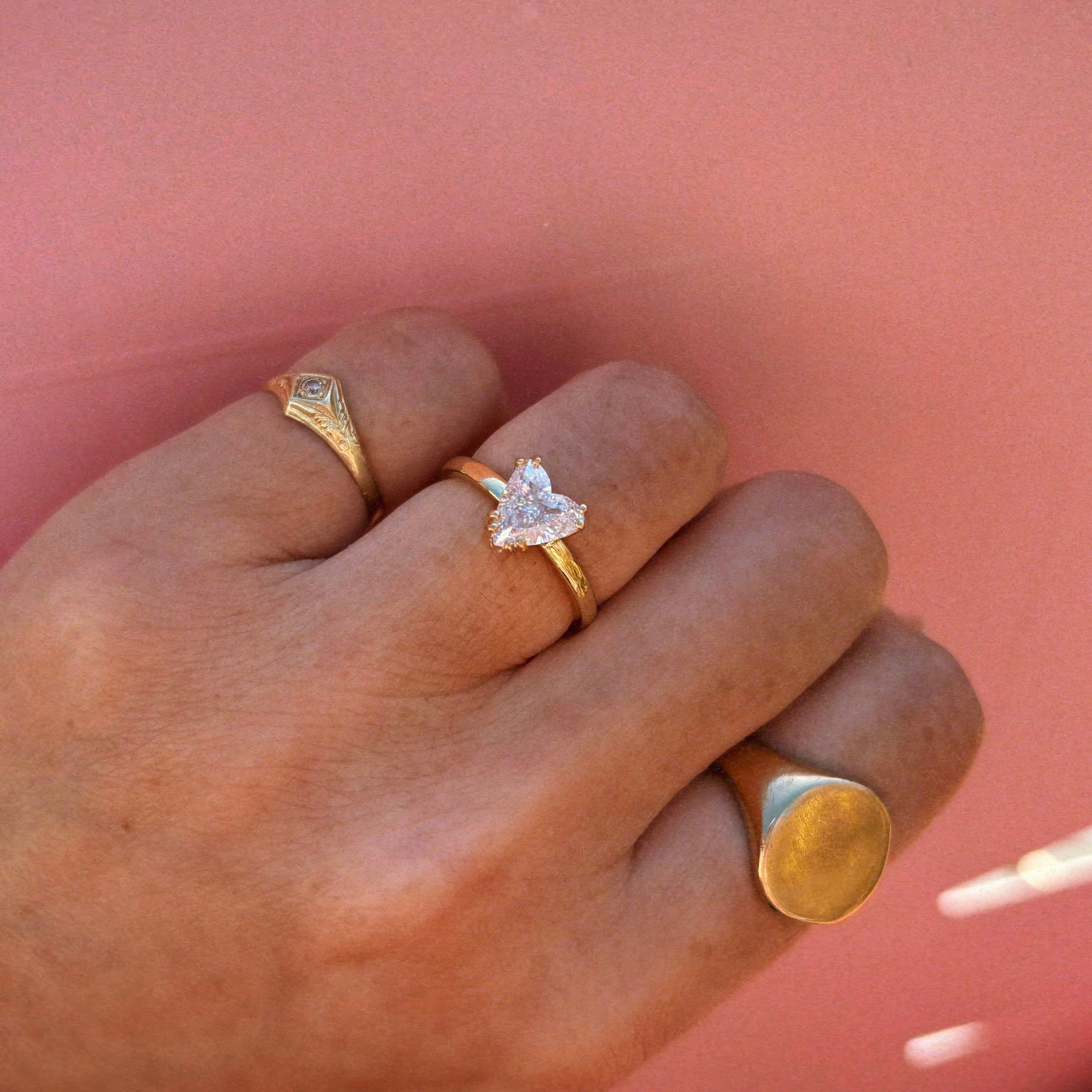 18ct gold 1.07ct heart-shaped diamond ring pendant conversion