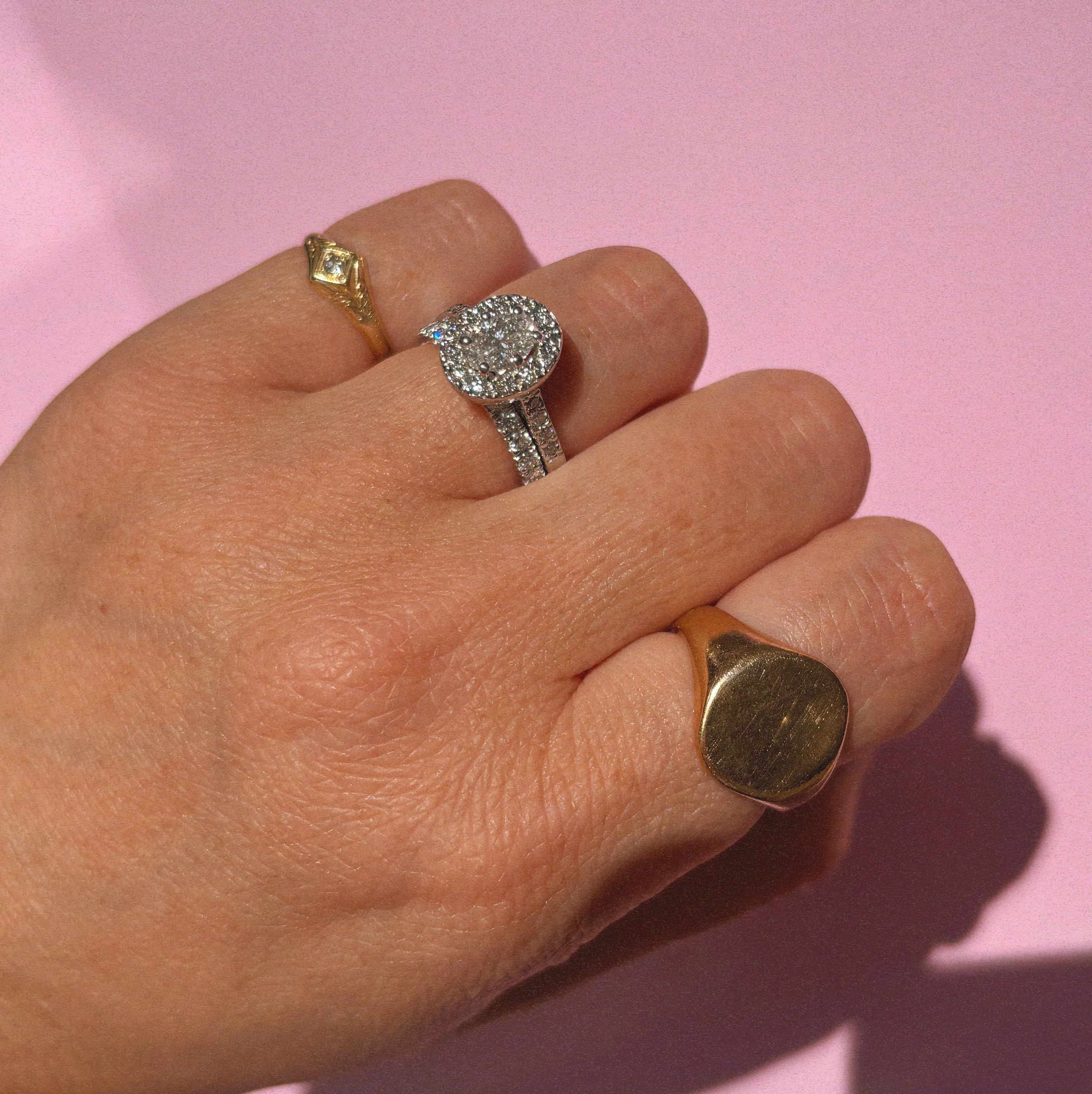 Platinum 0.45ct half-eternity diamond ring (made to order)