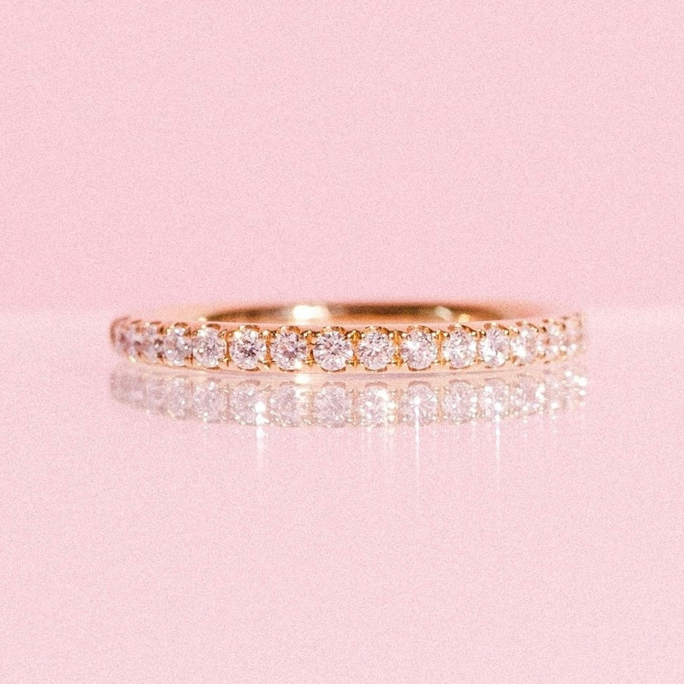 18ct gold 0.34ct diamond half-eternity ring (made to order)