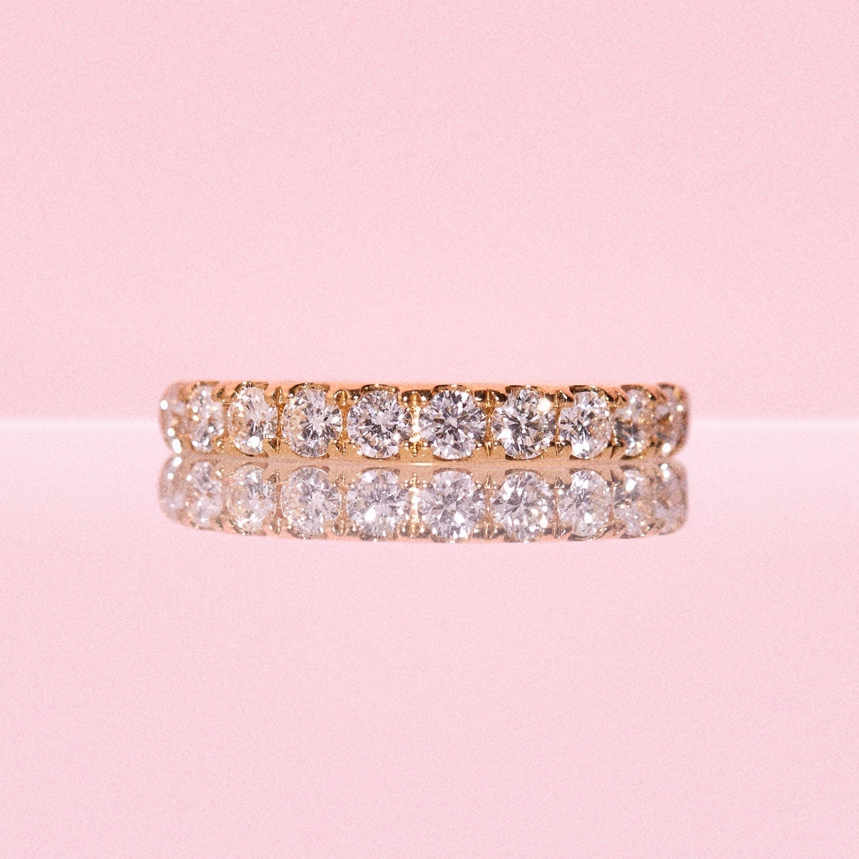 18ct gold 0.75ct diamond half-eternity ring