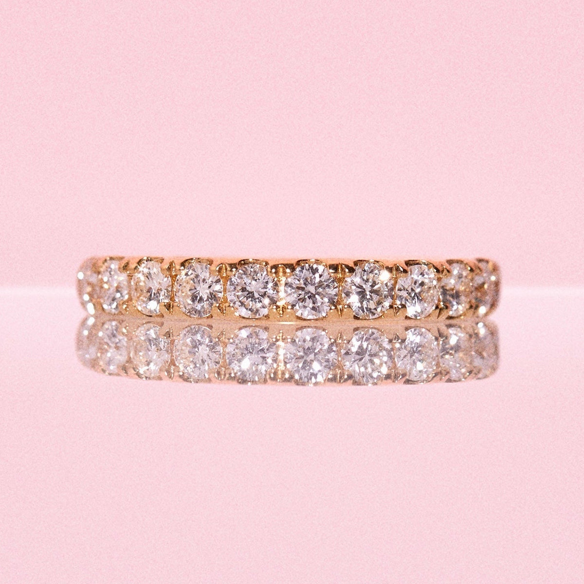 18ct gold 0.75ct diamond half-eternity ring