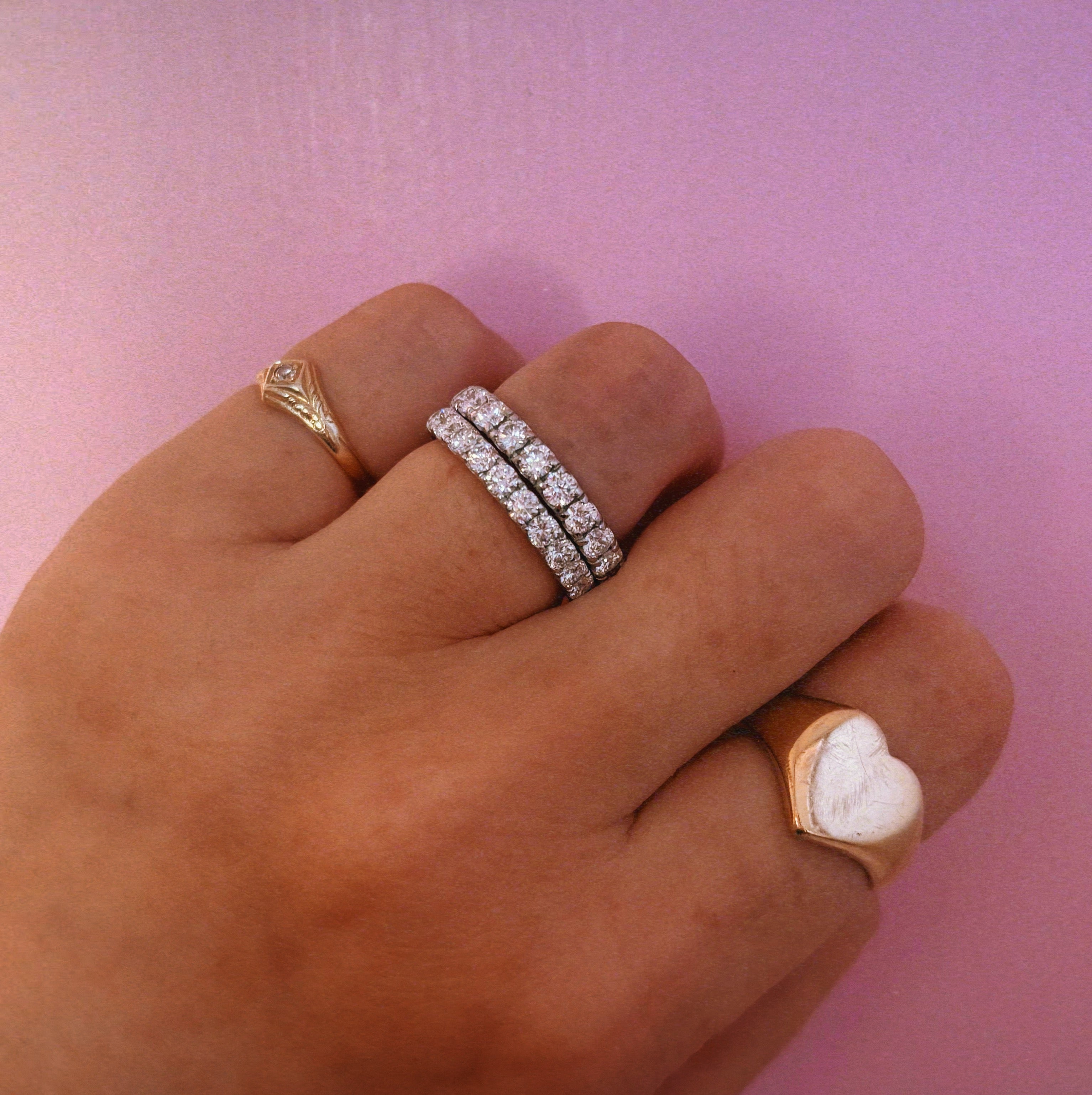 Platinum 0.75ct diamond half-eternity ring