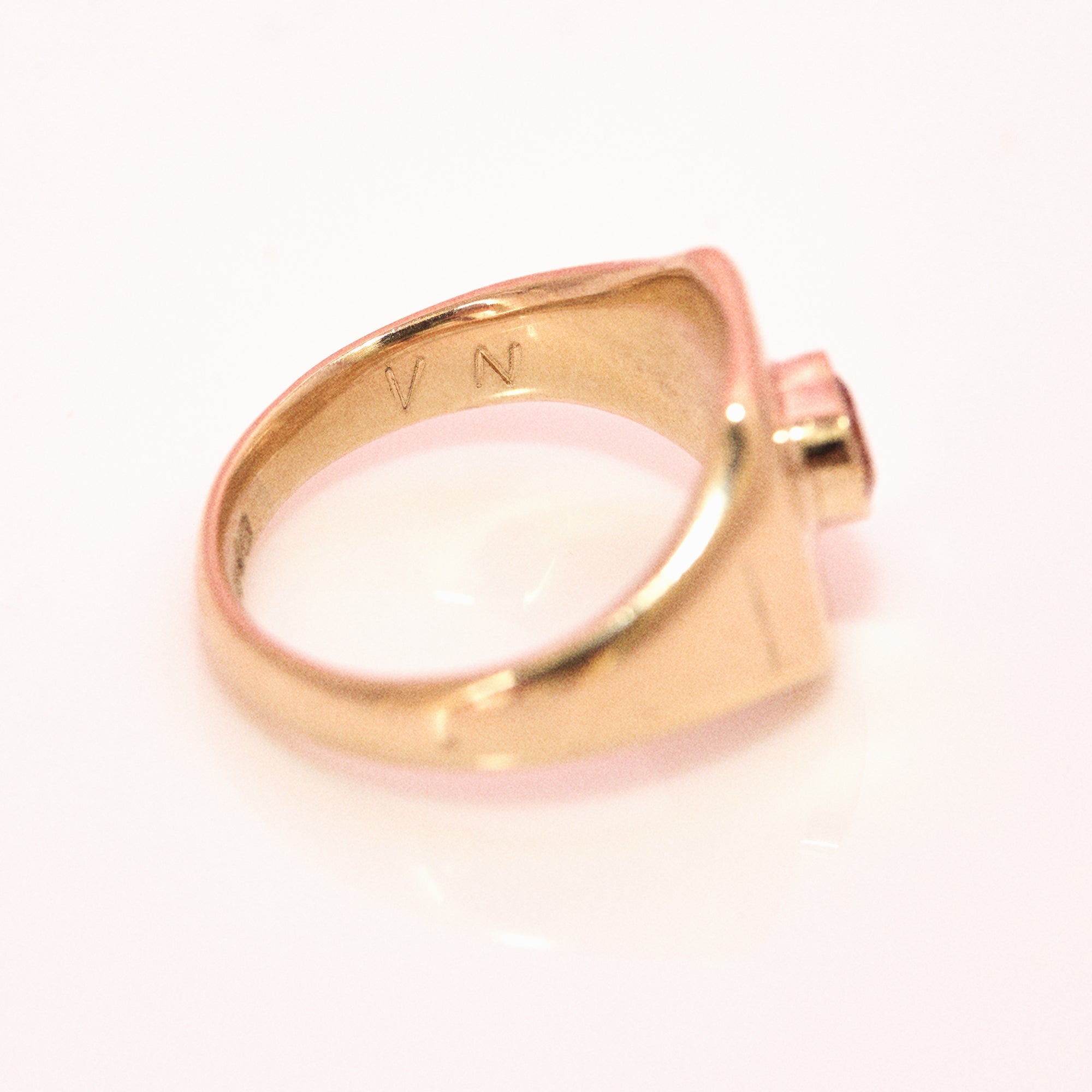 9ct gold heart shaped citrine signet ring (made to order)