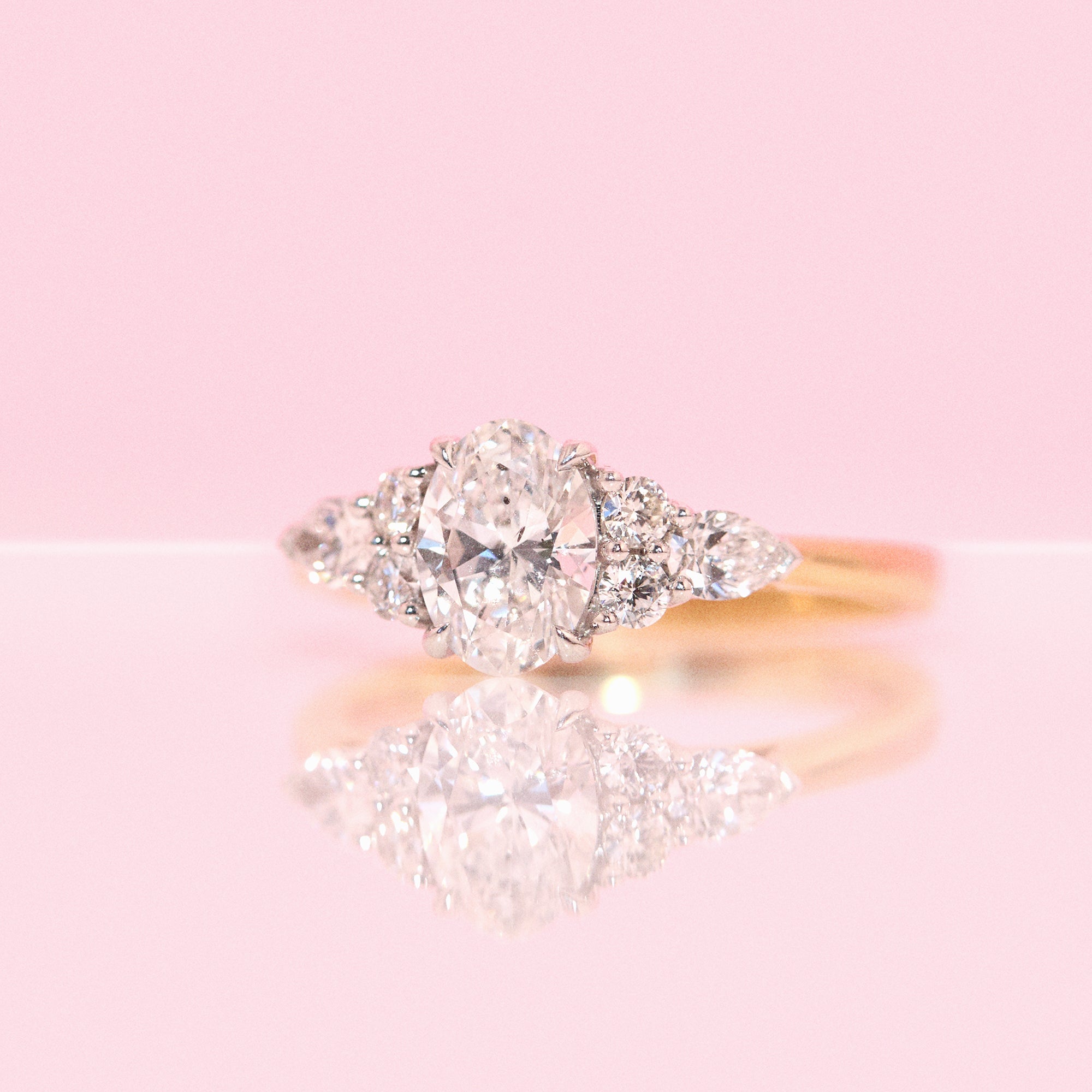 18ct gold diamond cluster ring with a 1ct centre stone (made to order)