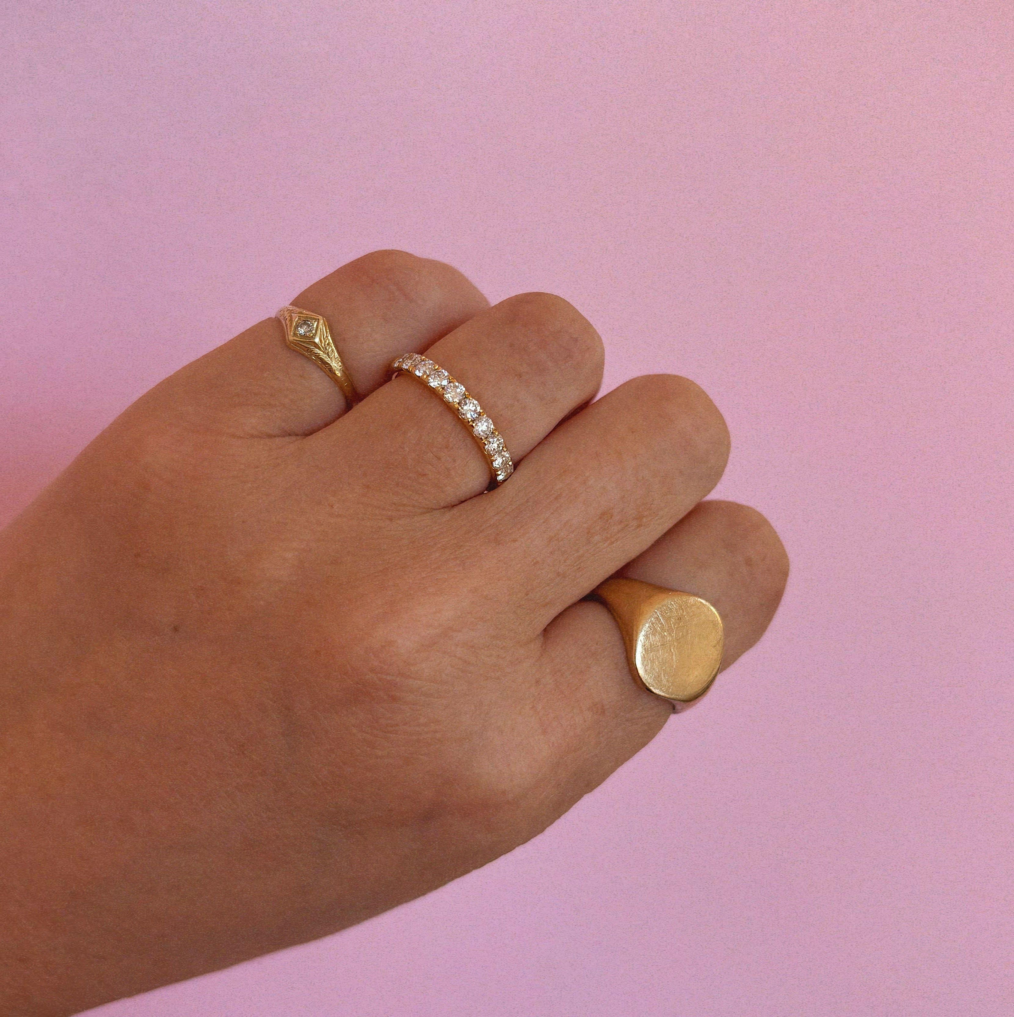 18ct gold 0.75ct diamond half-eternity ring