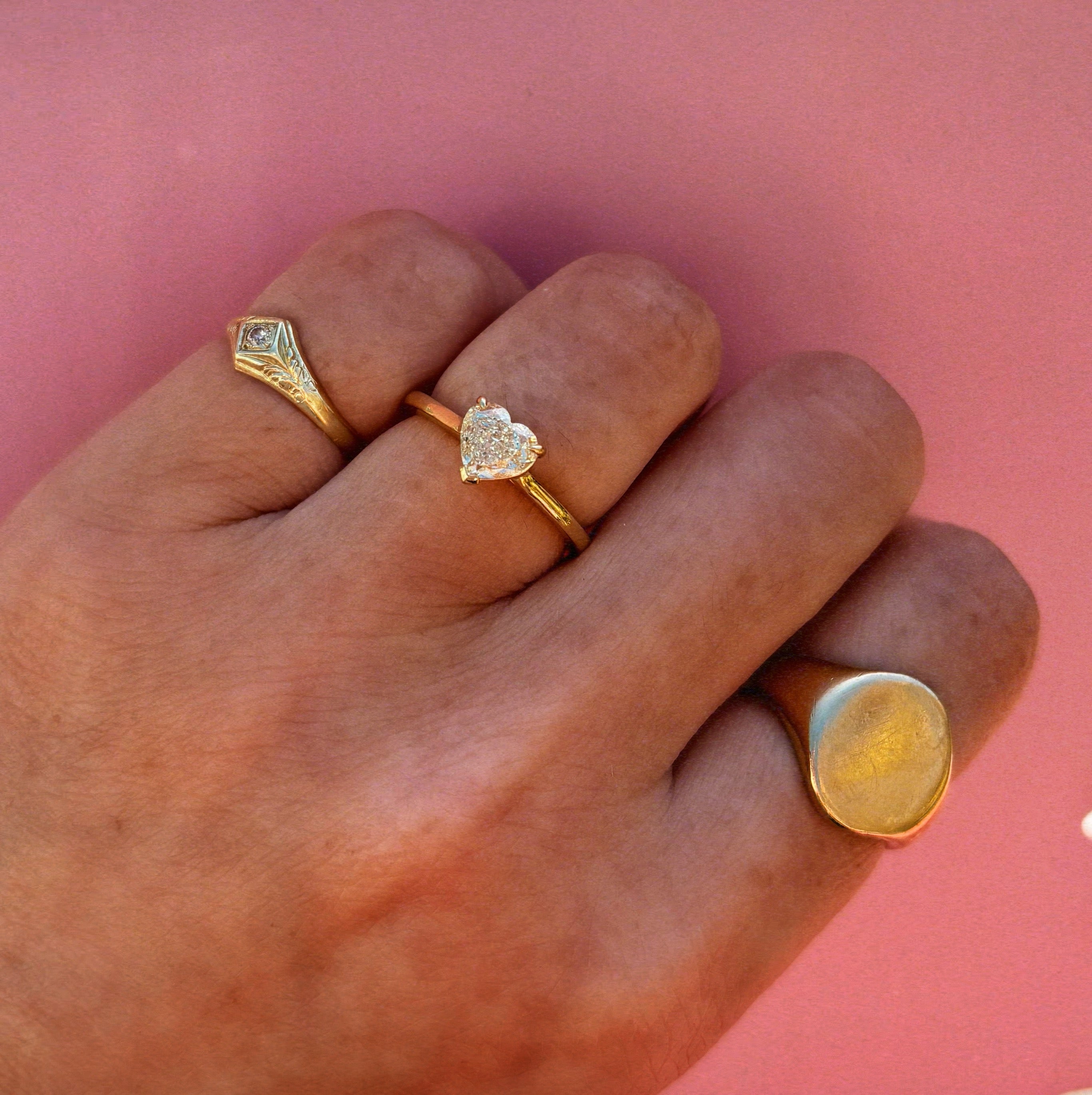 18ct gold 1.01ct heart-shaped diamond ring