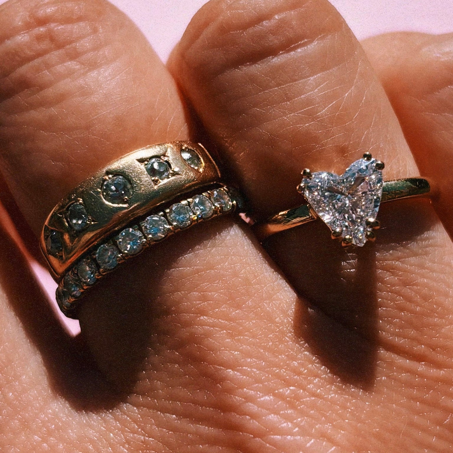 18ct gold 1.07ct heart-shaped diamond ring pendant conversion