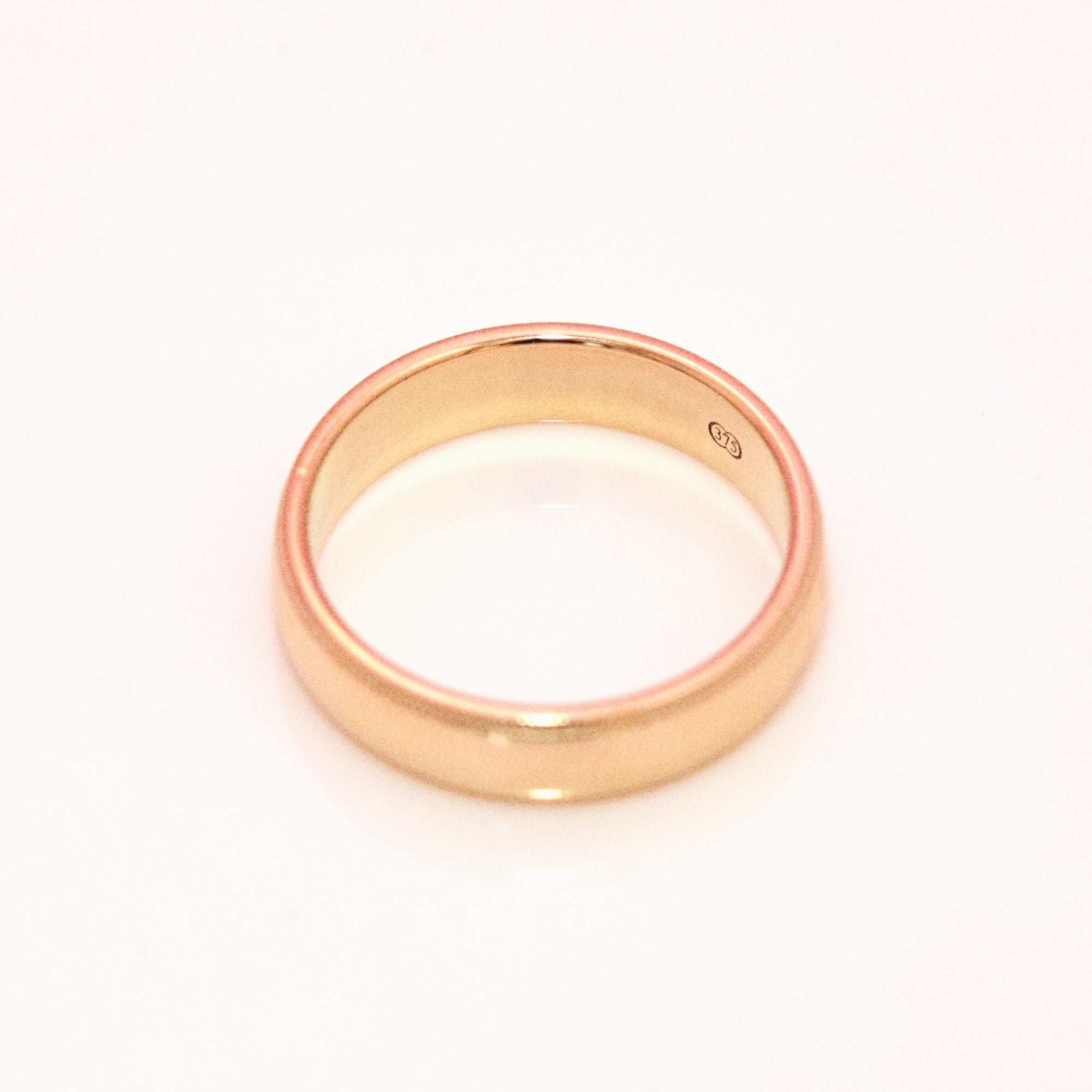 9ct gold mens beaded edge ring