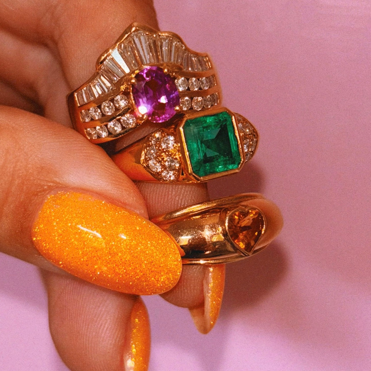 14ct gold heart shaped citrine signet ring