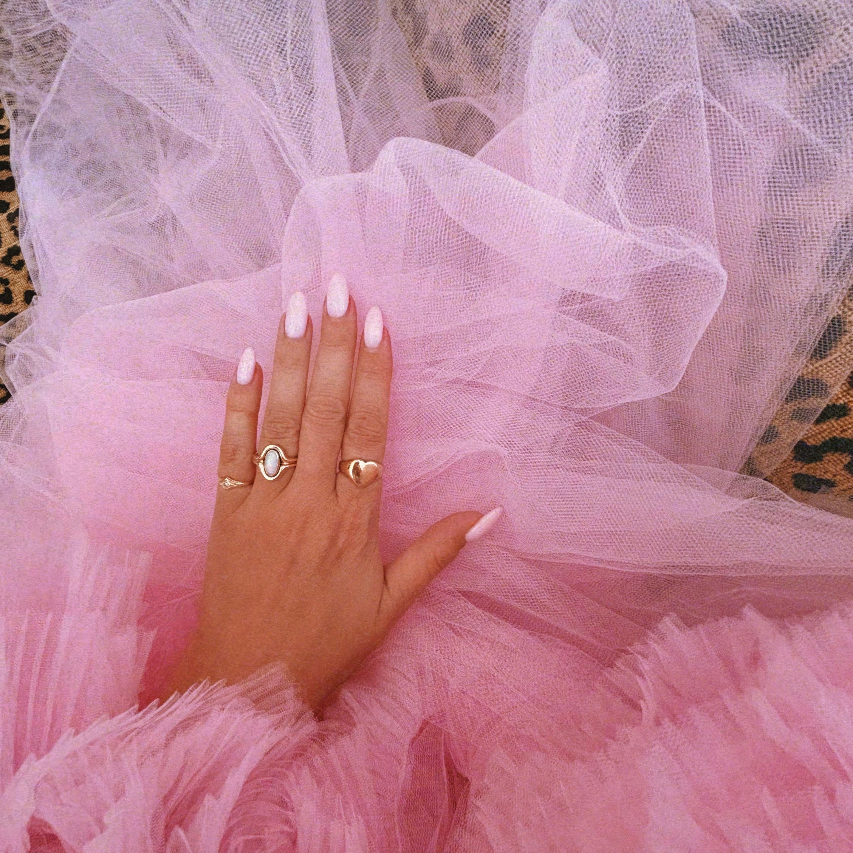 9ct gold bezel set opal chunky ring