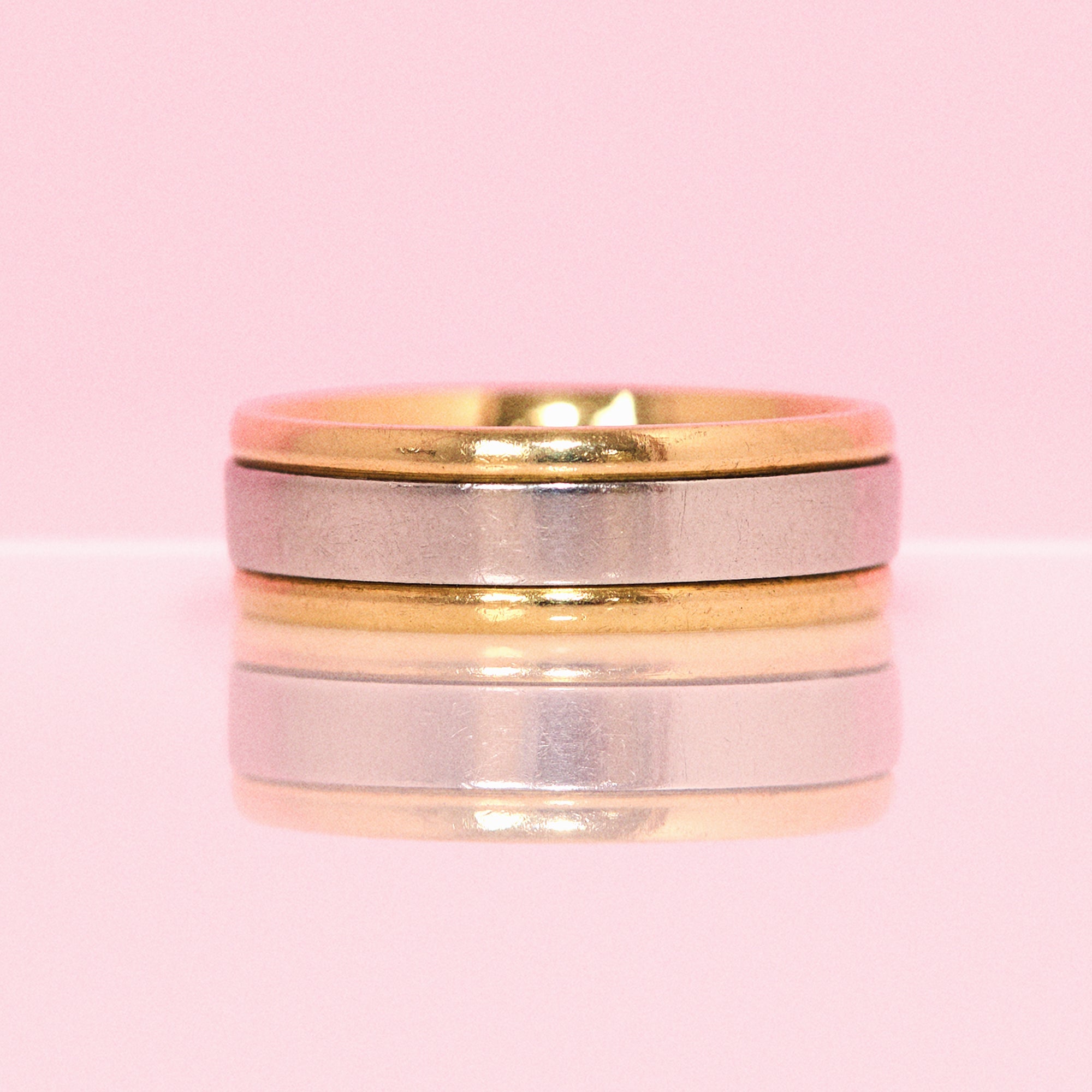 18ct gold and platinum two tone band