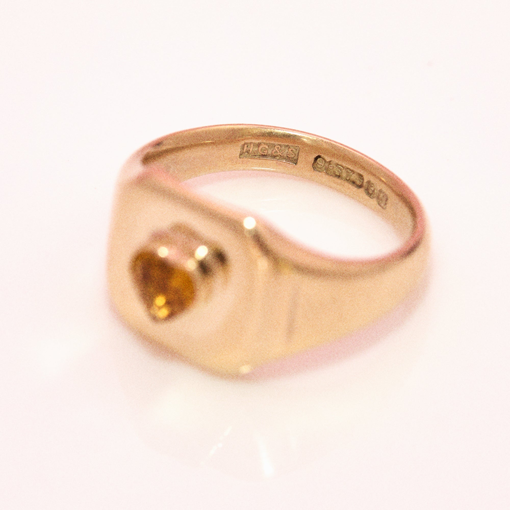 9ct gold heart shaped citrine signet ring (made to order)