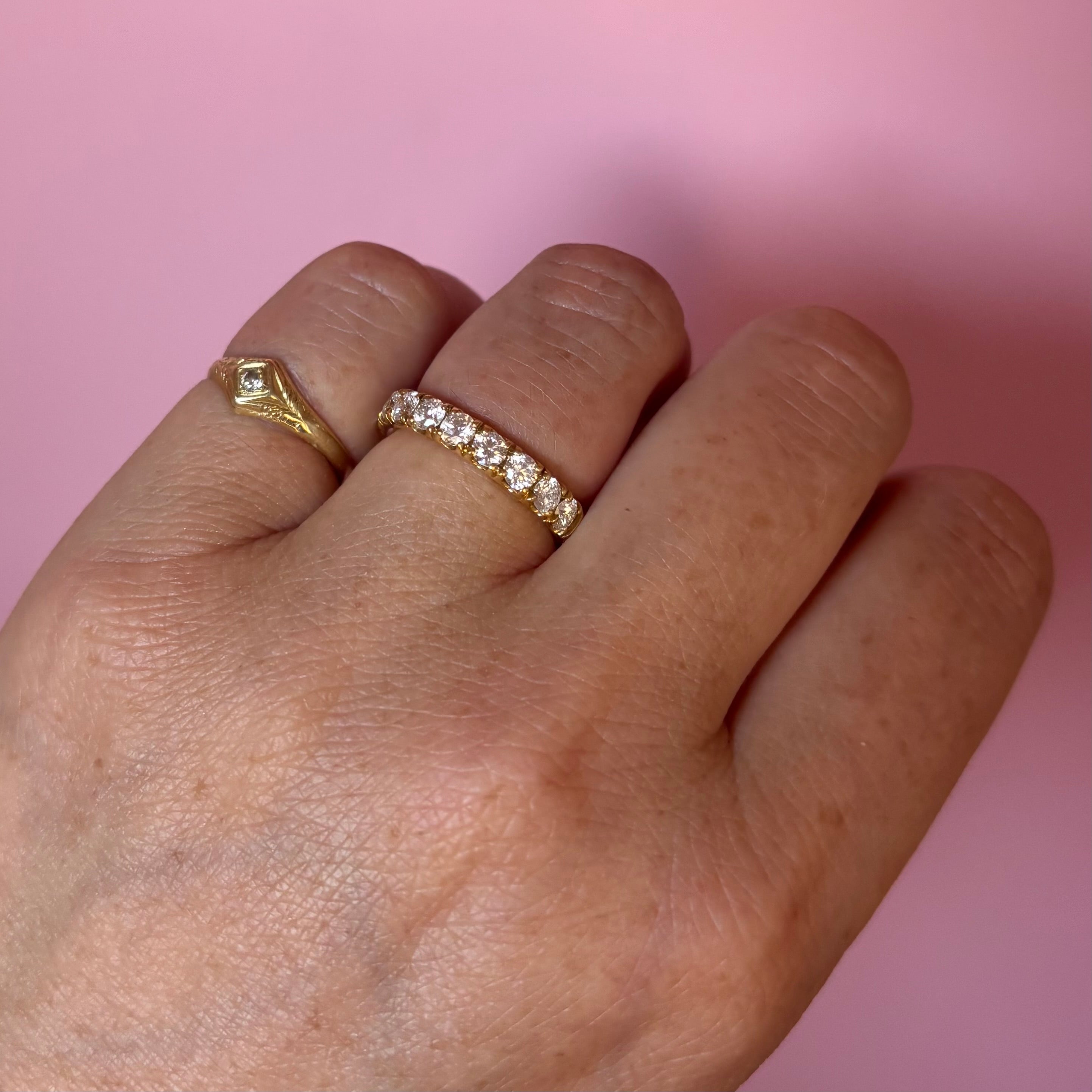 18ct gold 1.10ct diamond half-eternity ring