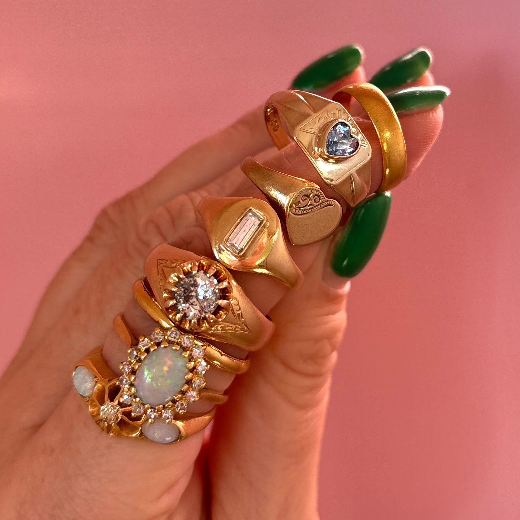 18ct gold opal and diamond buttercup ring