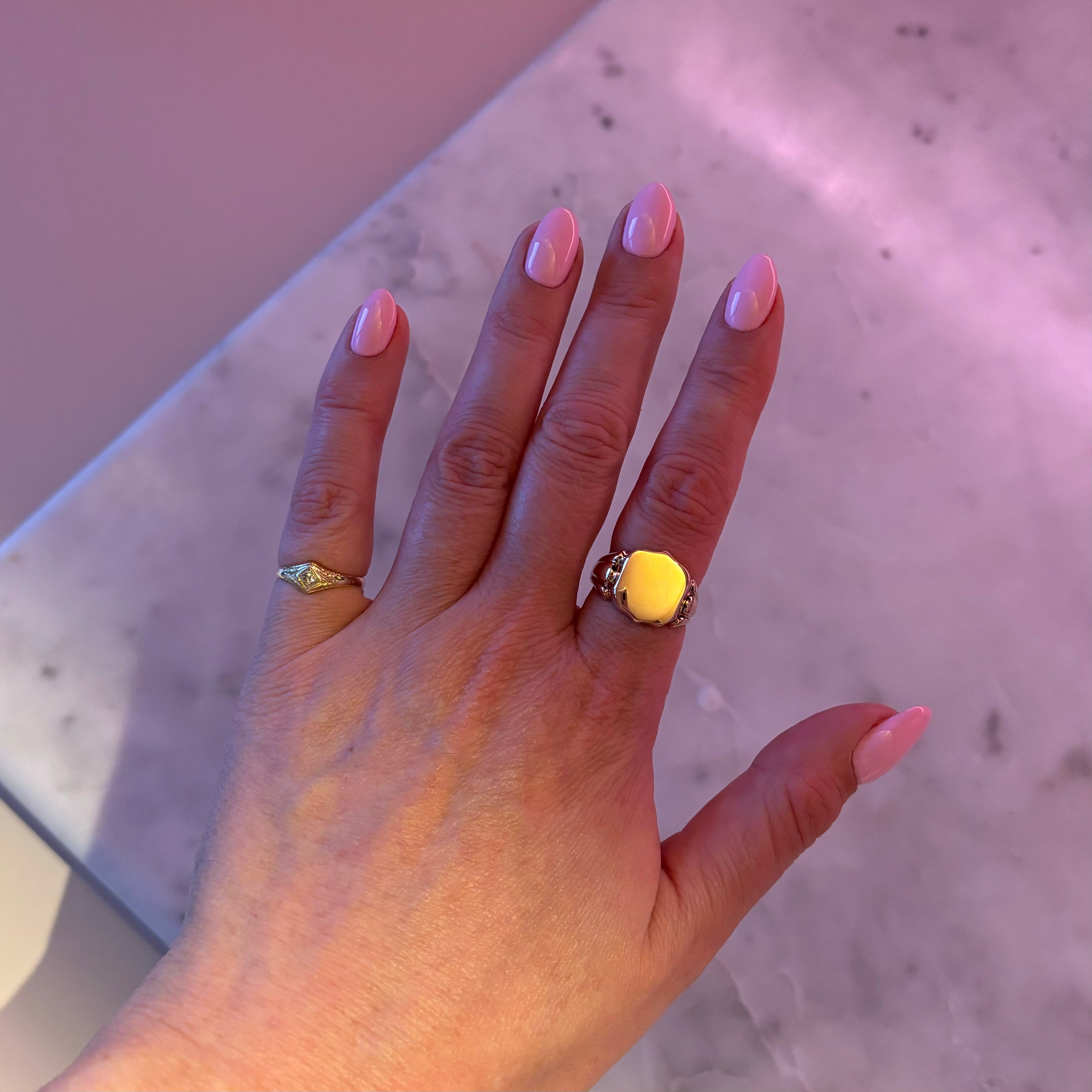 9ct gold ‘Alice’ shield signet ring