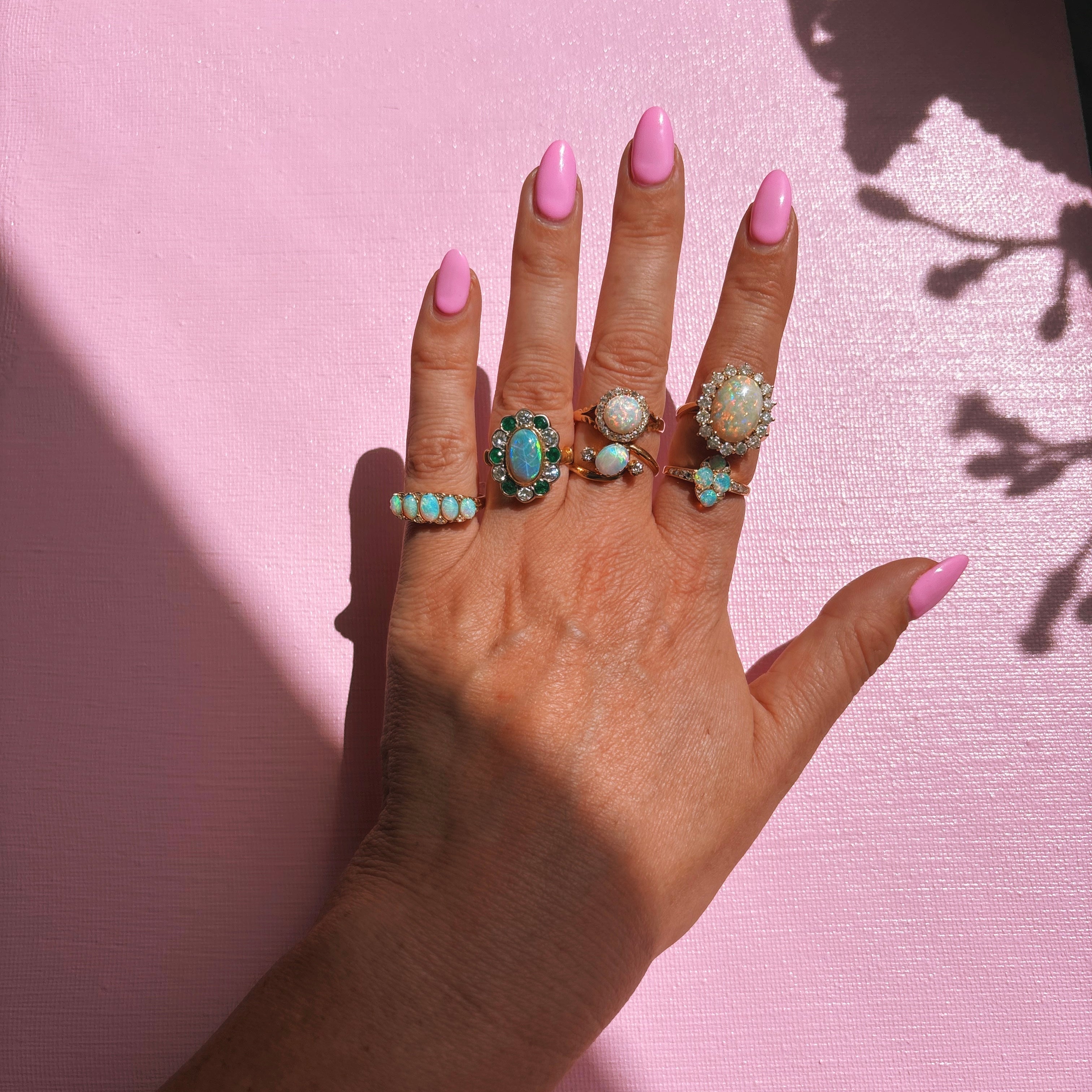 18ct gold opal and diamond cluster ring
