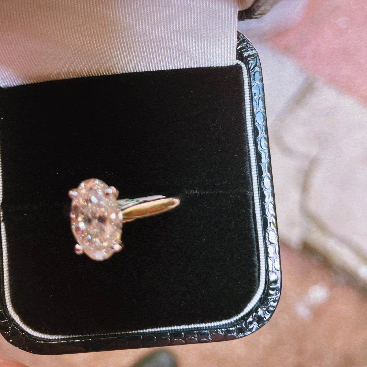 Platinum 2.16ct oval diamond ring