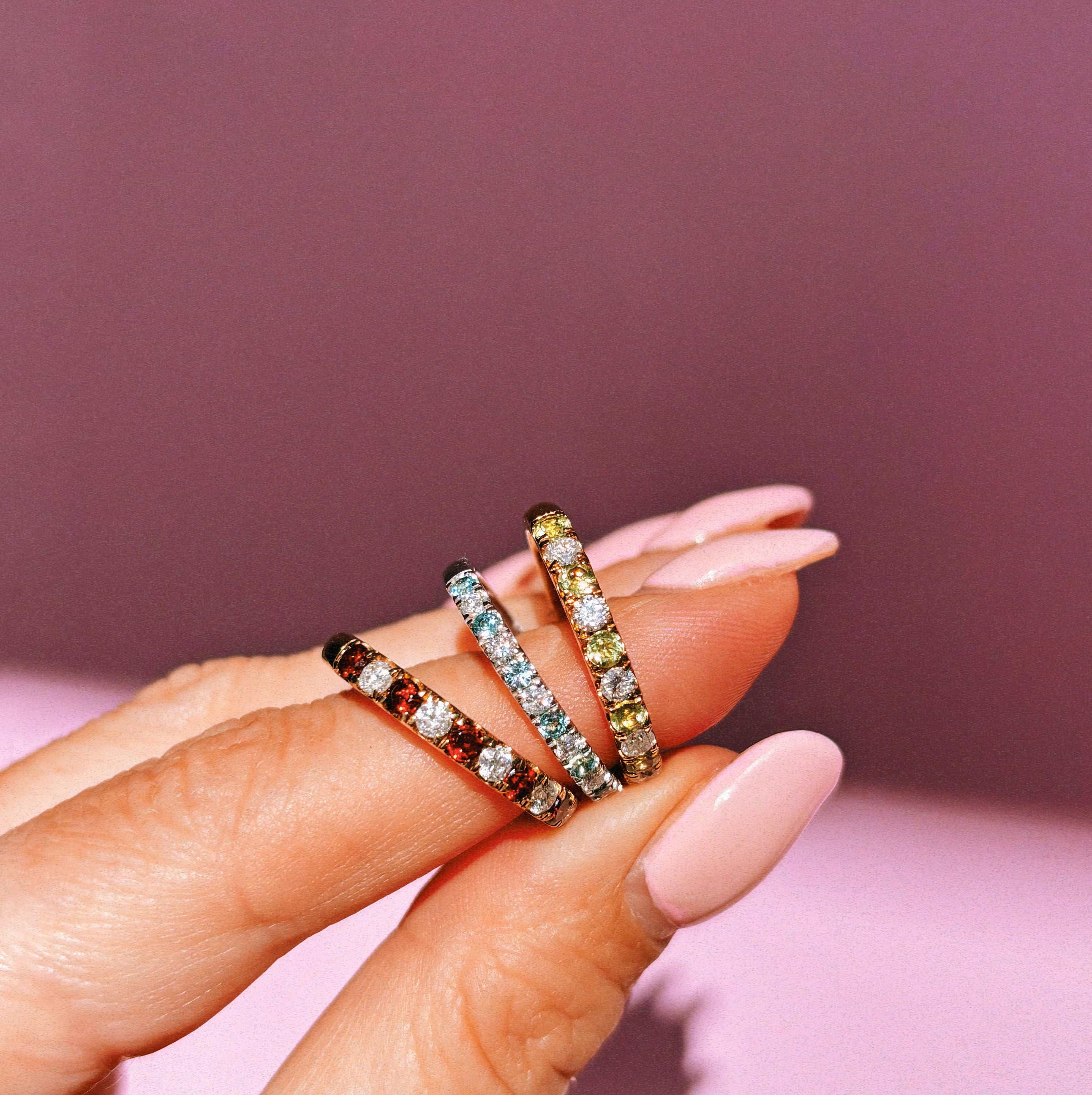 9ct gold 0.30ct blue topaz and 0.21ct diamond half-eternity ring