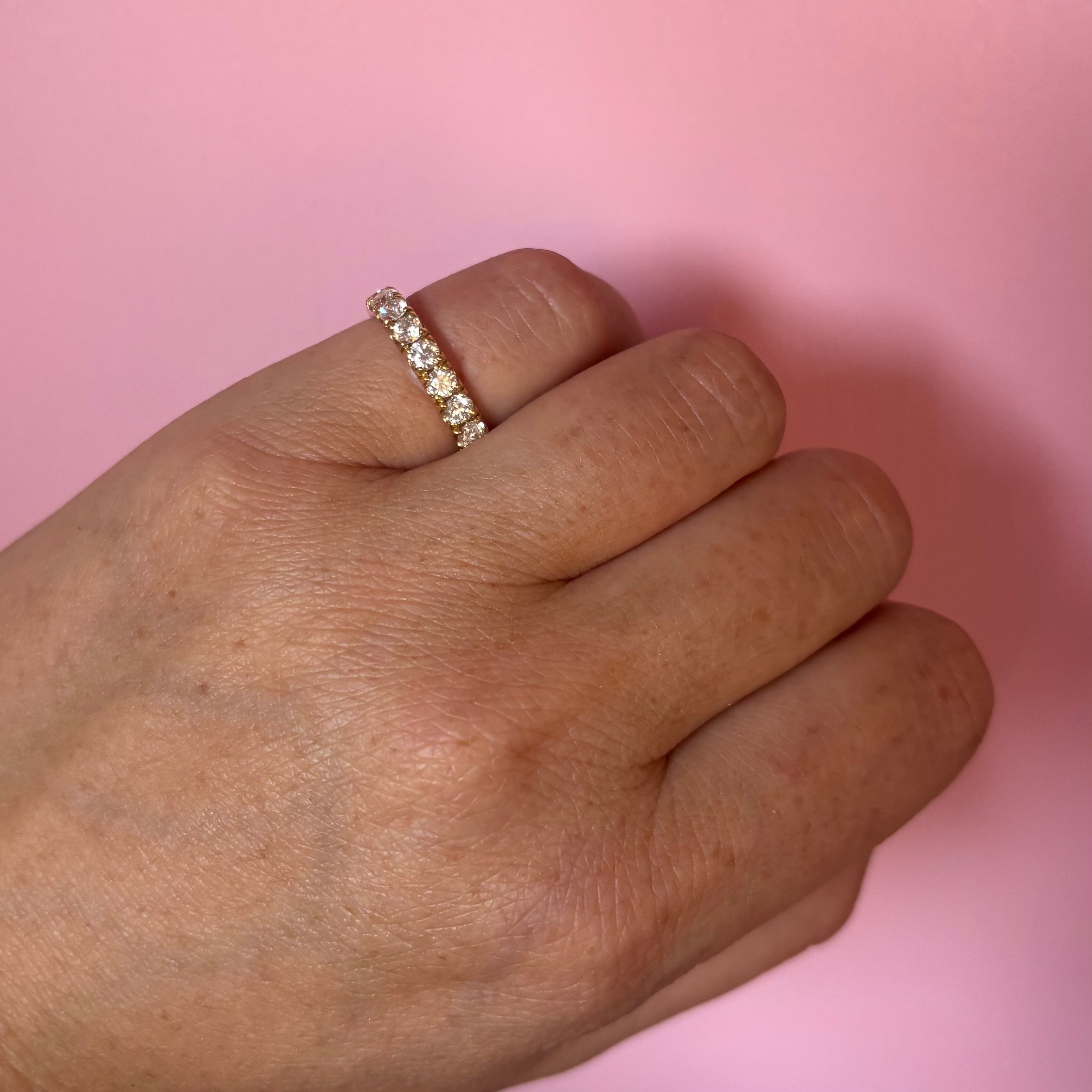 18ct gold 1.10ct diamond half-eternity ring